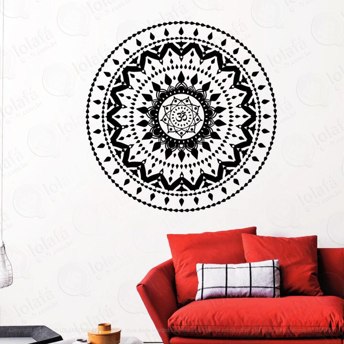 Mandala Para Sintonizar Corpo Mente e Espírito Adesivo de Parede Decorativo para Casa, Quarto, Sala e Vidro Mod:339