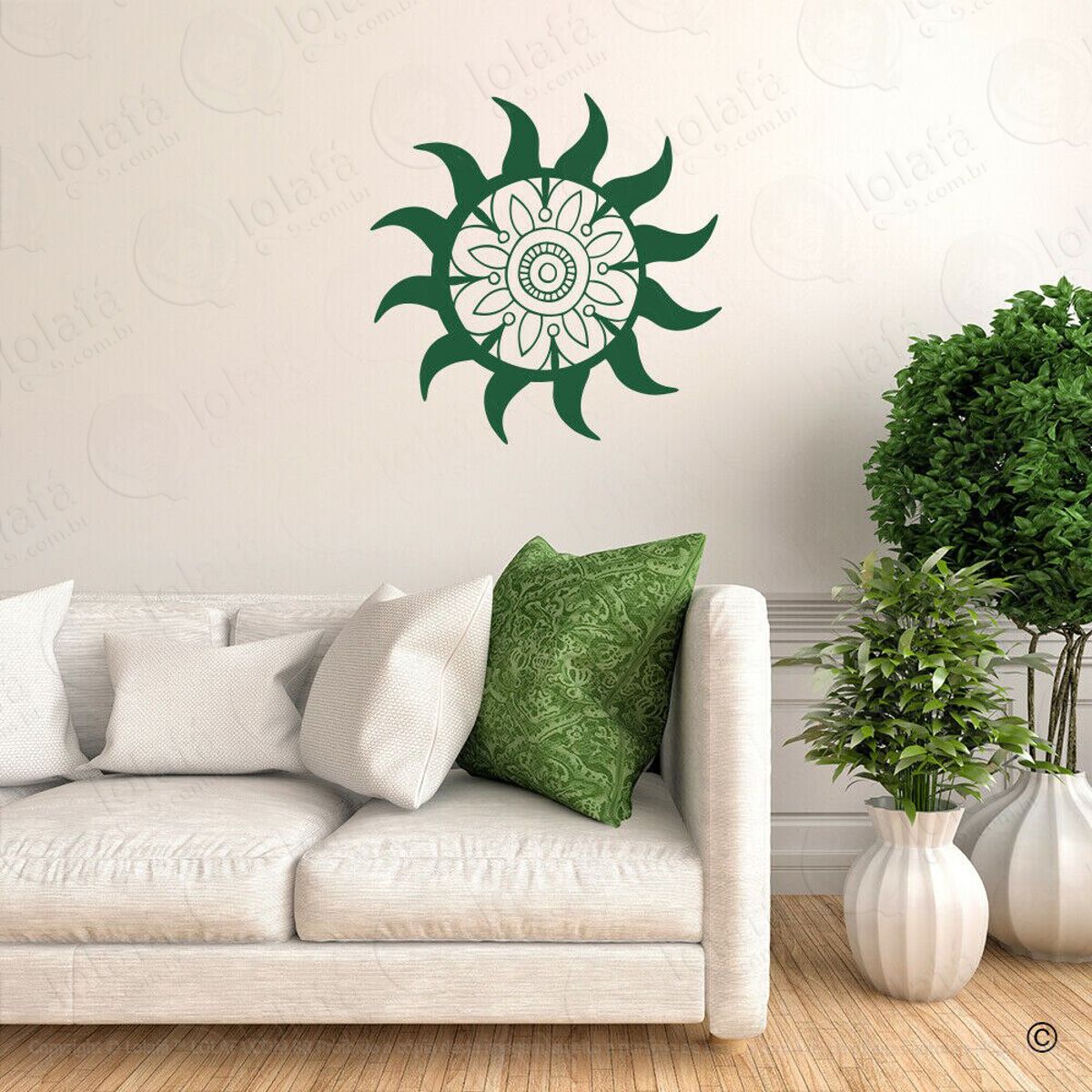 Mandala Sol para Trazer Luz a Sua Jornada Adesivo de Parede Decorativo para Casa, Quarto, Sala e Vidro Mod:340