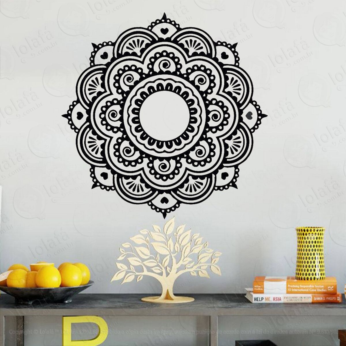 Mandala Mentalize que Realiza Adesivo de Parede Decorativo para Casa, Quarto, Sala e Vidro Mod:344