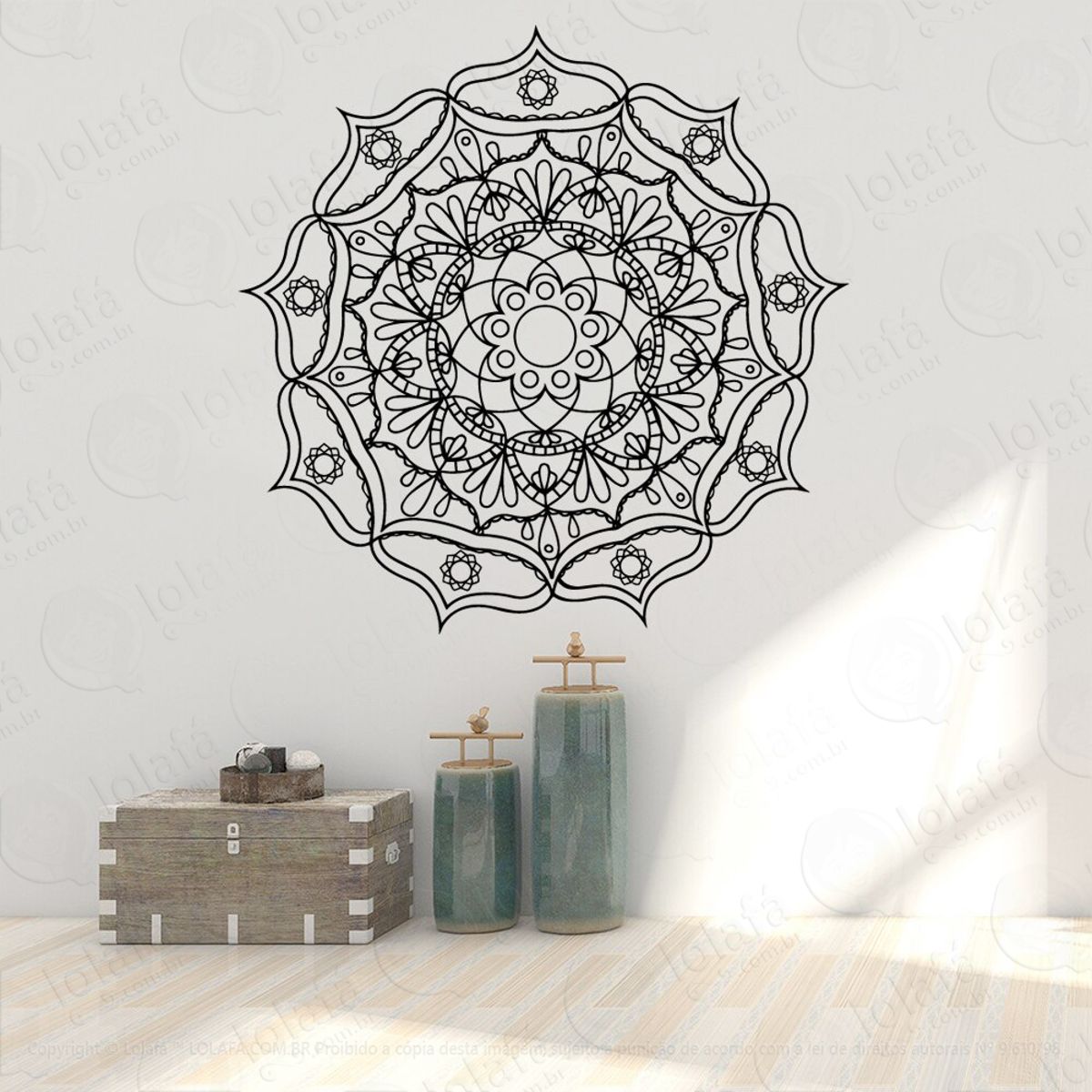 Mandala Para Equilíbrio do Corpo e Alma Adesivo de Parede Decorativo para Casa, Quarto, Sala e Vidro Mod:346