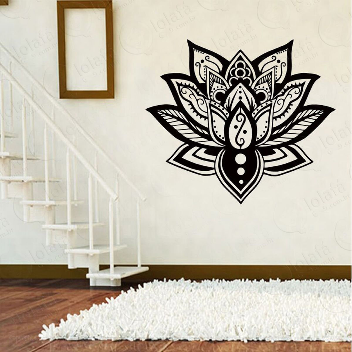 Mandala Flor de Lótus para Cultivar a Confiança Adesivo de Parede Decorativo para Casa, Quarto, Sala e Vidro Mod:347