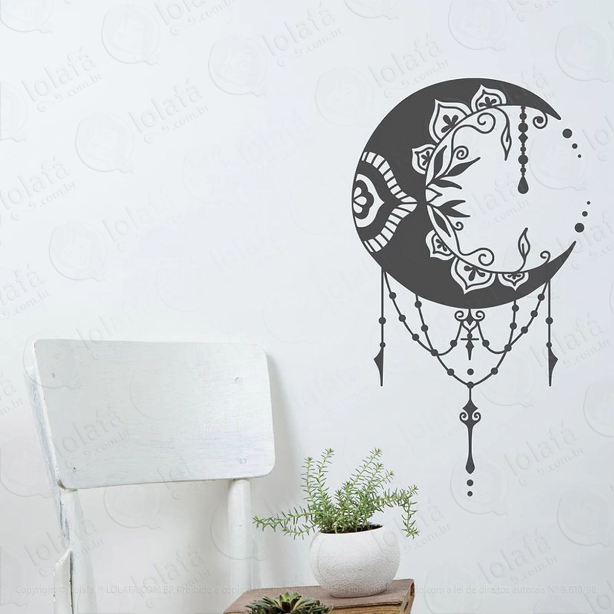 Mandala Lua para Renovação Adesivo de Parede Decorativo para Casa, Quarto, Sala e Vidro Mod:348
