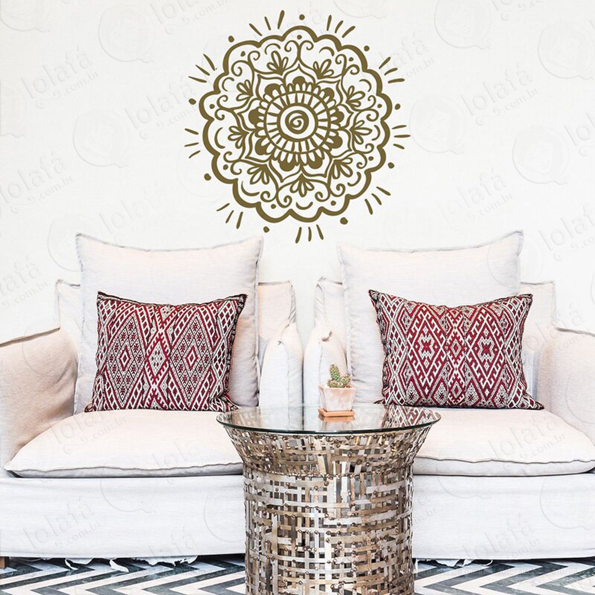 Mandala Seja Eterno Adesivo de Parede Decorativo para Casa, Quarto, Sala e Vidro Mod:350