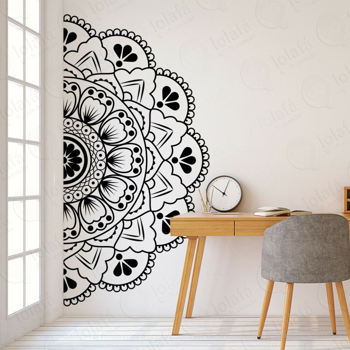 Mandala Para Cultivar a Prosperidade Adesivo de Parede Decorativo para Casa, Quarto, Sala e Vidro Mod:351