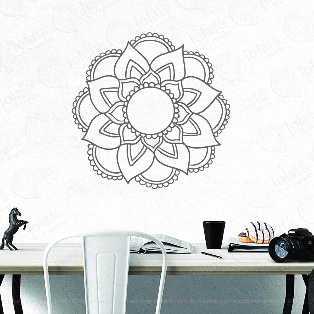 Mandala Do Otimismo Adesivo de Parede Decorativo para Casa, Quarto, Sala e Vidro Mod:352