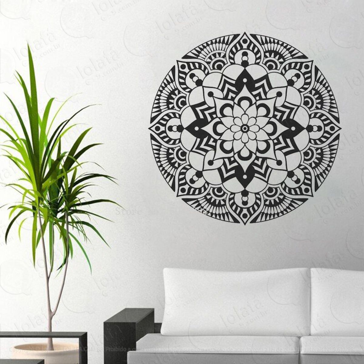Mandala Para Harmonia Interior Adesivo de Parede Decorativo para Casa, Quarto, Sala e Vidro Mod:354