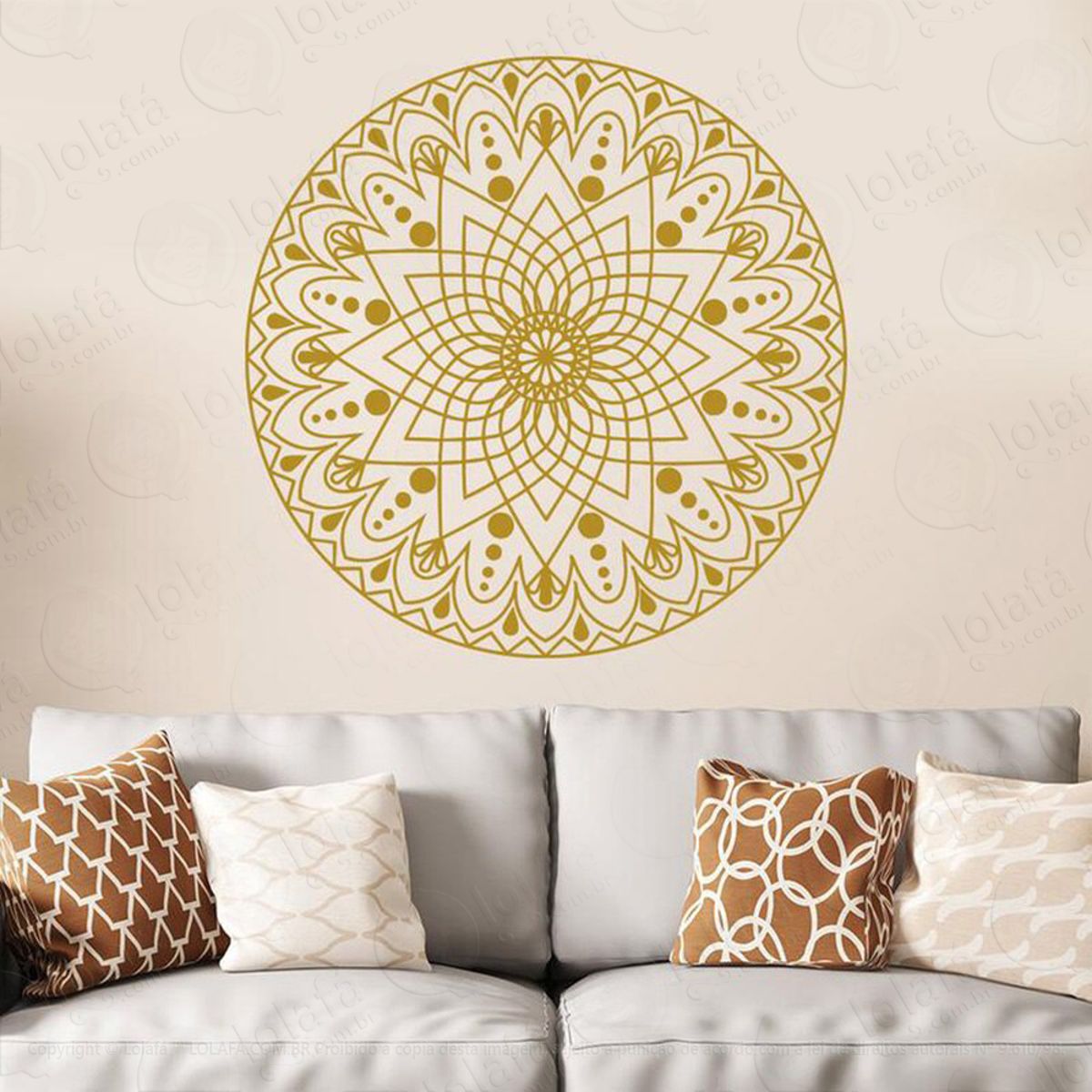 Mandala Para Cultivar a Riqueza e Prosperidade Adesivo de Parede Decorativo para Casa, Quarto, Sala e Vidro Mod:355