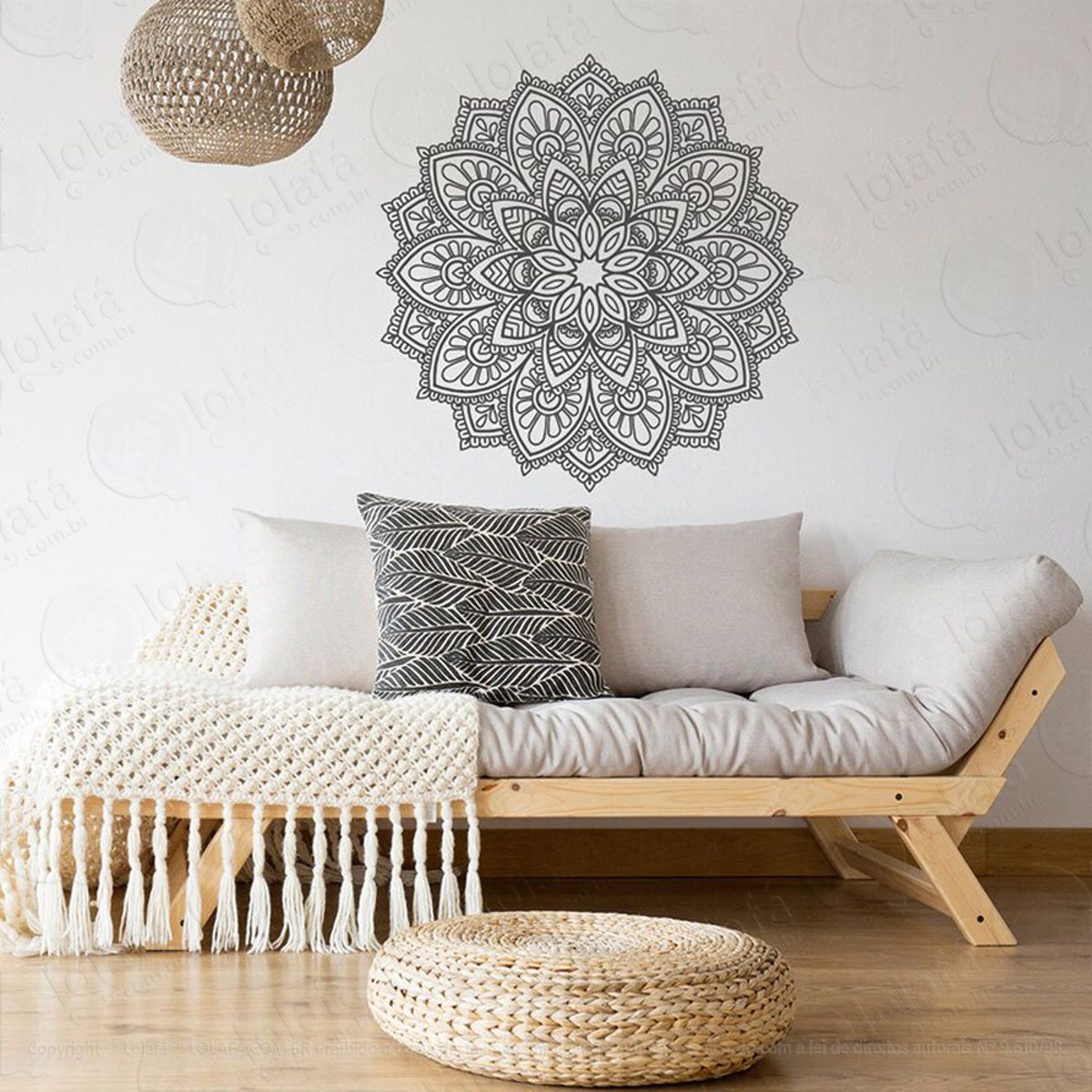 Mandala Paz e Amor Adesivo de Parede Decorativo para Casa, Quarto, Sala e Vidro Mod:359