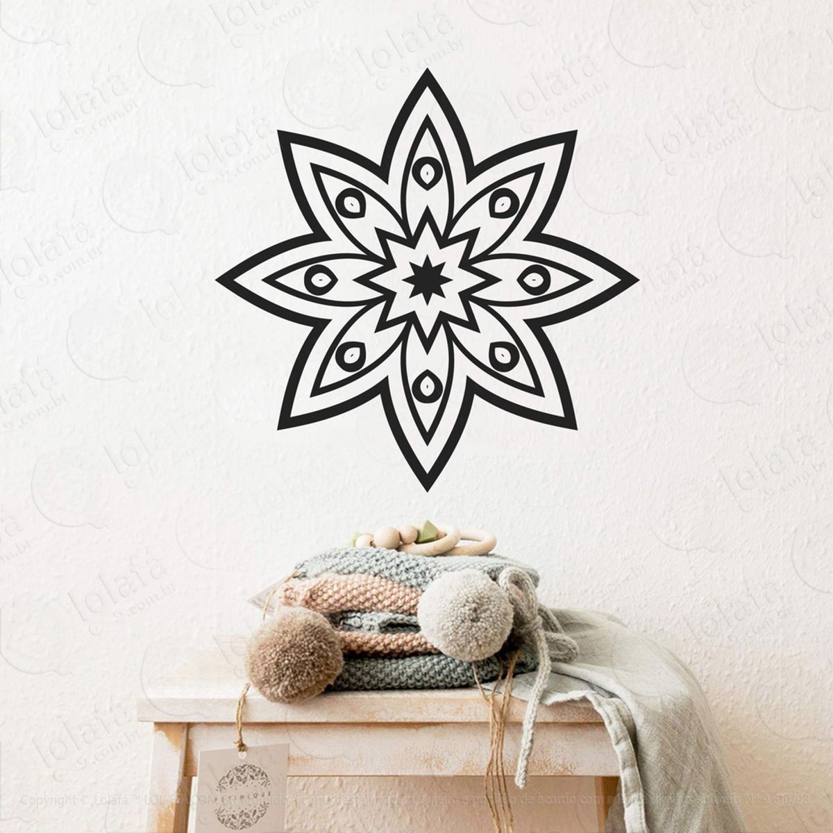 Mandala Seja Resiliente Adesivo de Parede Decorativo para Casa, Quarto, Sala e Vidro Mod:362
