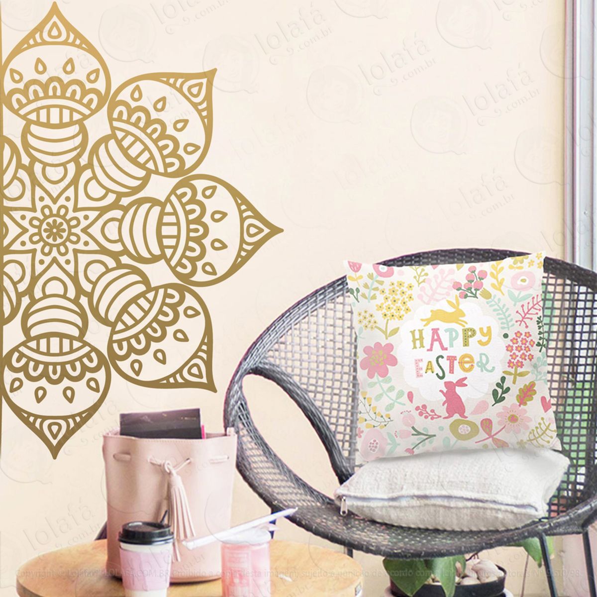 Mandala Da Integridade Adesivo de Parede Decorativo para Casa, Quarto, Sala e Vidro Mod:364