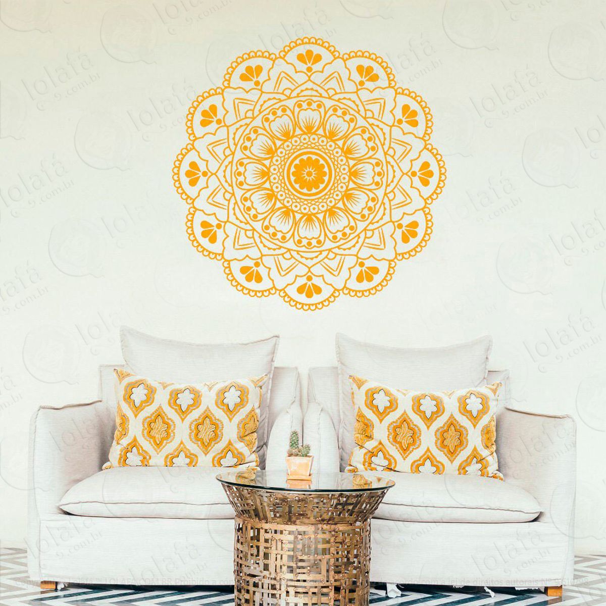 Mandala Da Alegria Adesivo de Parede Decorativo para Casa, Quarto, Sala e Vidro Mod:366