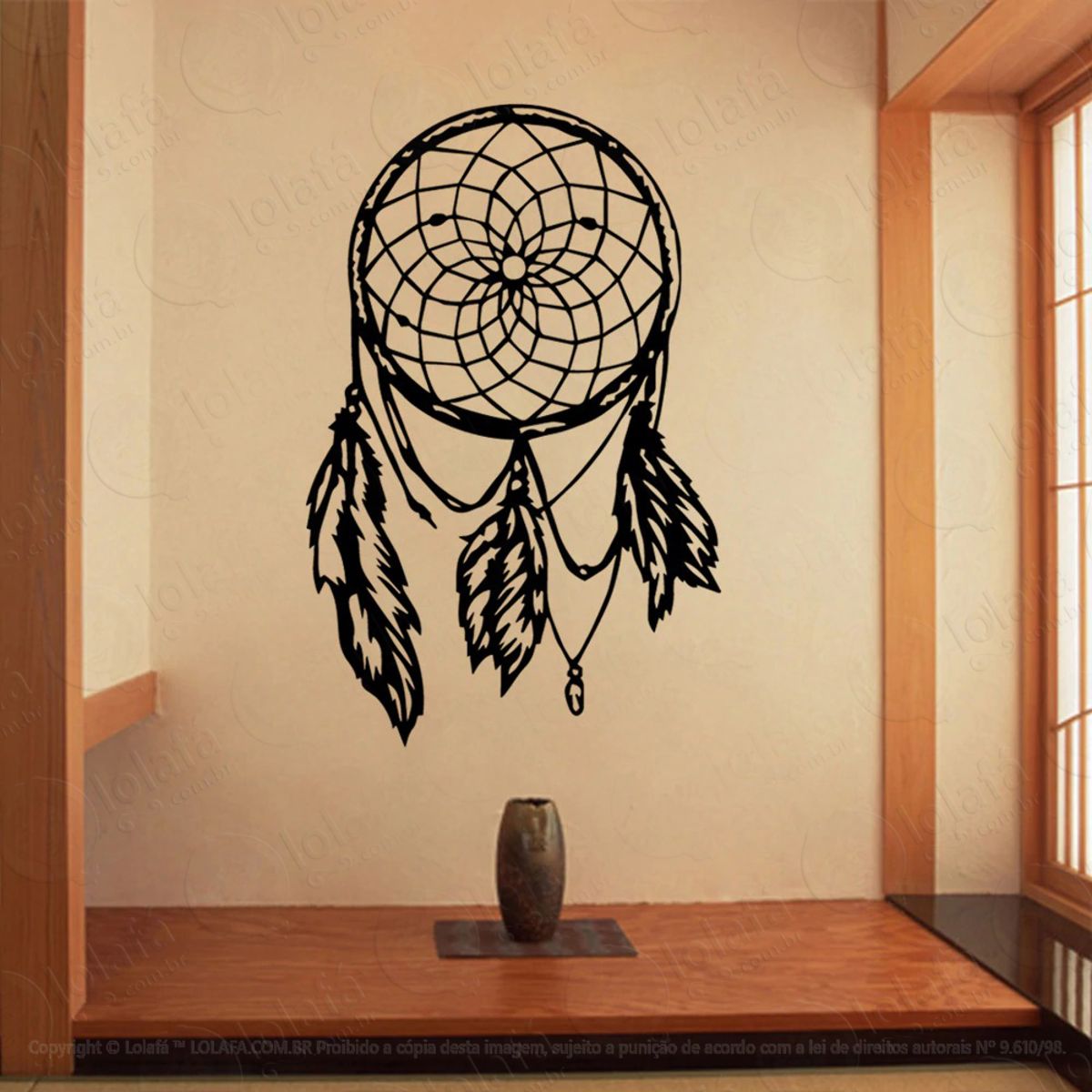 Mandala Filtro dos Sonhos Adesivo de Parede Decorativo para Casa, Quarto, Sala e Vidro Mod:368