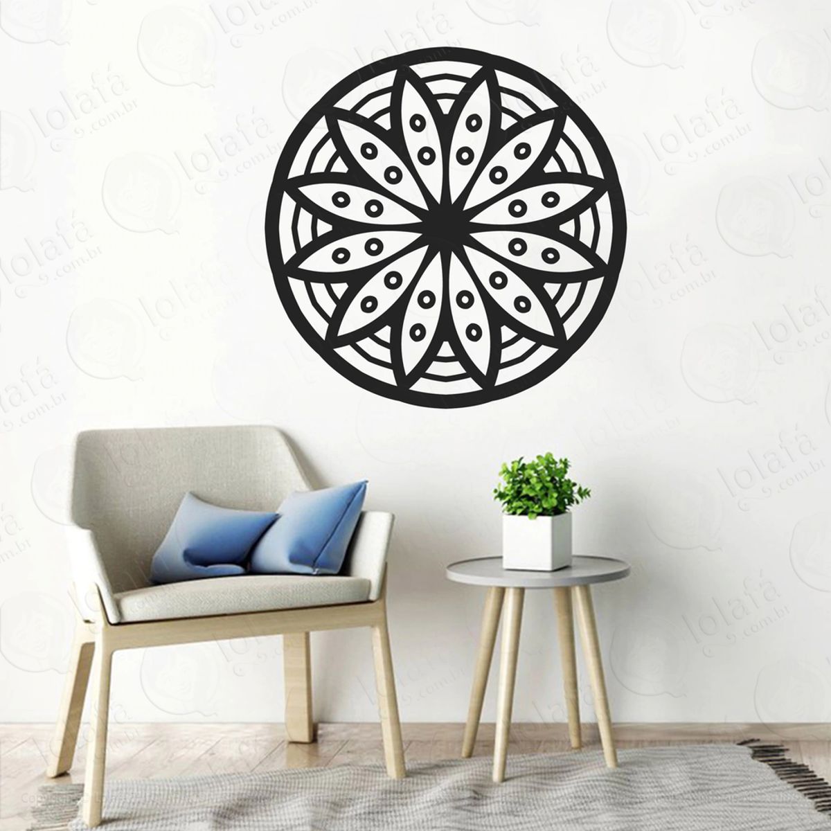 Mandala Seja Fé Adesivo de Parede Decorativo para Casa, Quarto, Sala e Vidro Mod:374