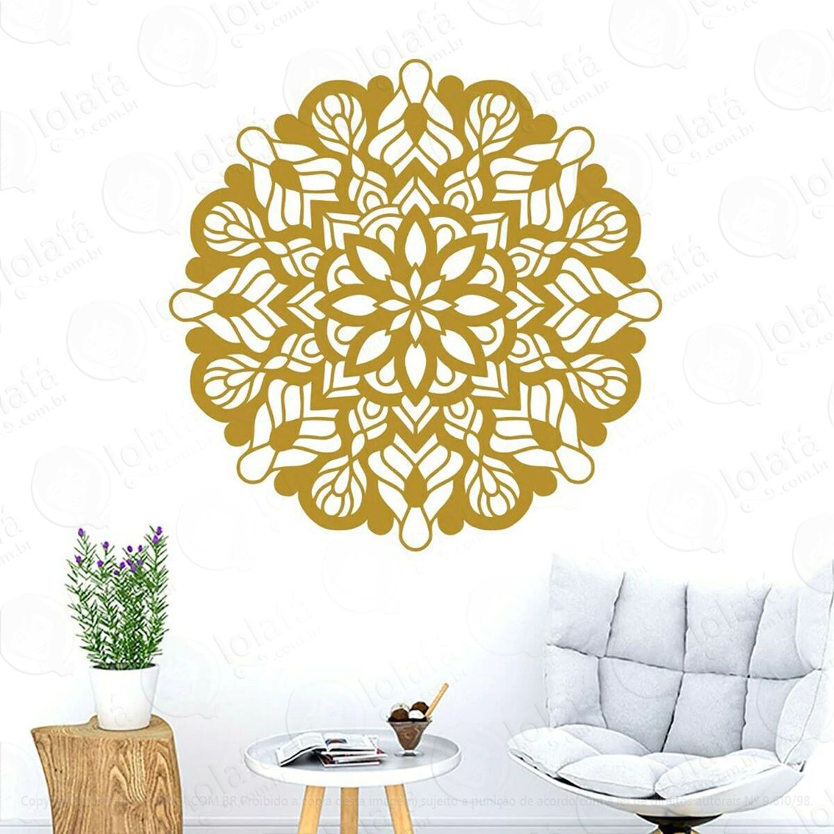 Mandala Seja Livre Adesivo de Parede Decorativo para Casa, Quarto, Sala e Vidro Mod:384