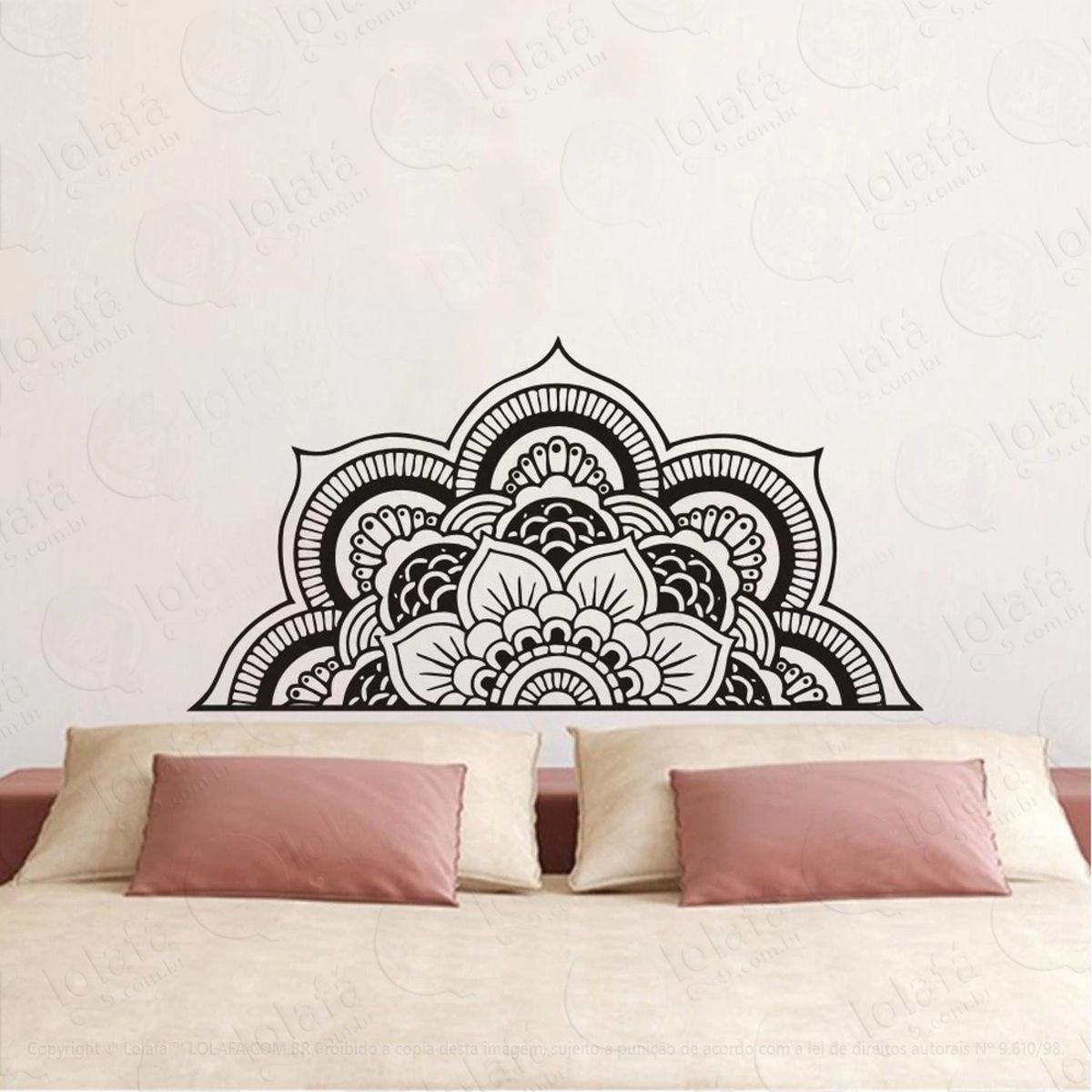 Mandala Das Boas Vibrações Adesivo de Parede Decorativo para Casa, Quarto, Sala e Vidro Mod:386