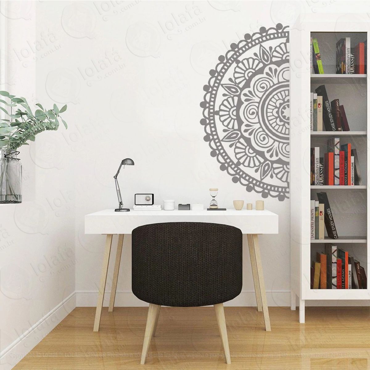 Mandala Para Atrair Foco e Concentração Adesivo de Parede Decorativo para Casa, Quarto, Sala e Vidro Mod:390
