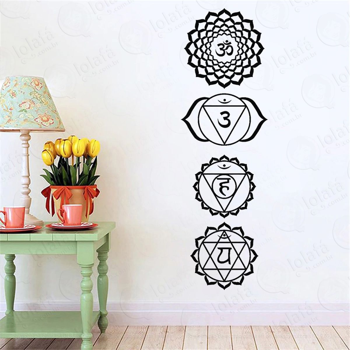 Mandala Chakras Adesivo de Parede Decorativo para Casa, Quarto, Sala e Vidro Mod:391