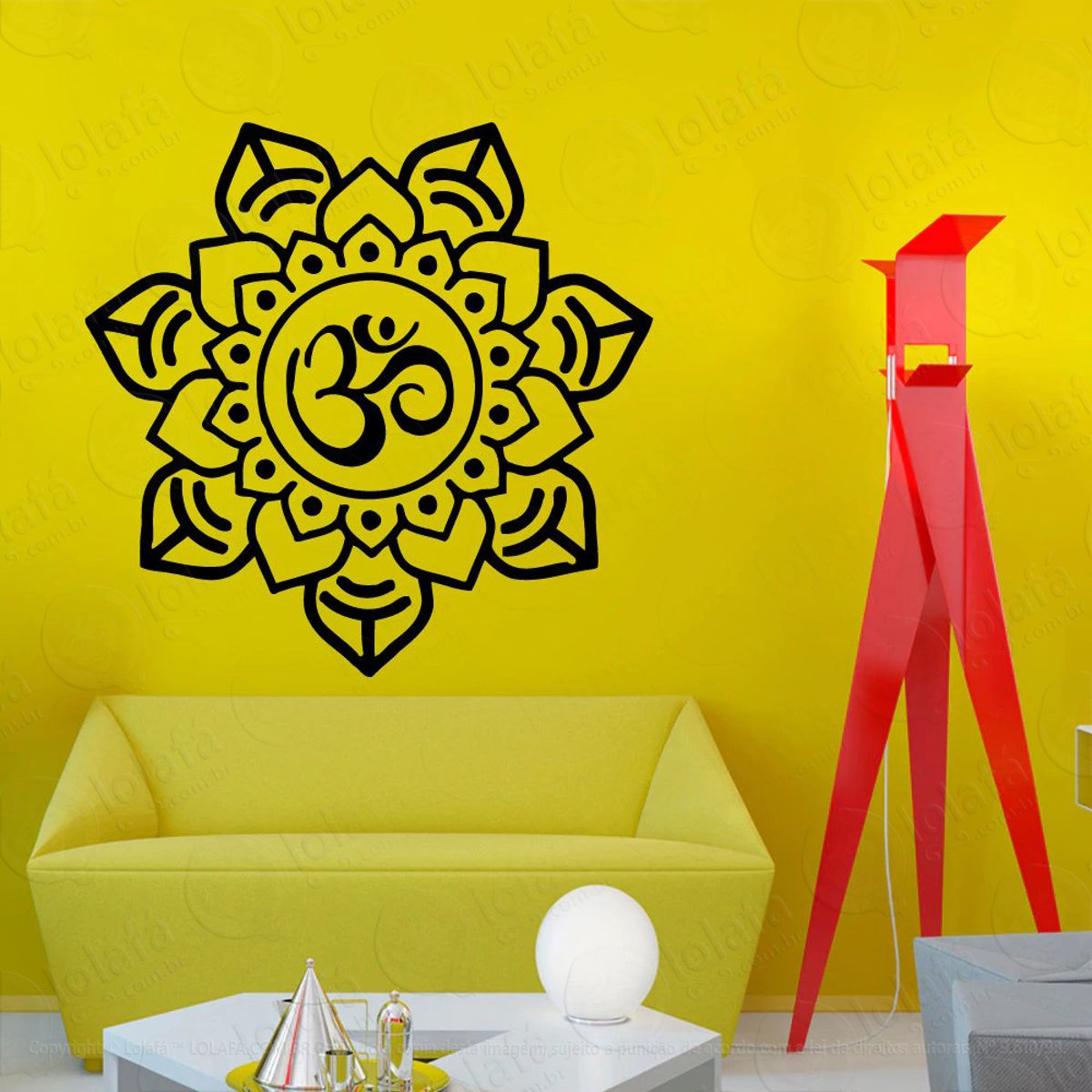 Mandala Para Sintonizar Corpo Mente e Espírito Adesivo de Parede Decorativo para Casa, Quarto, Sala e Vidro Mod:394