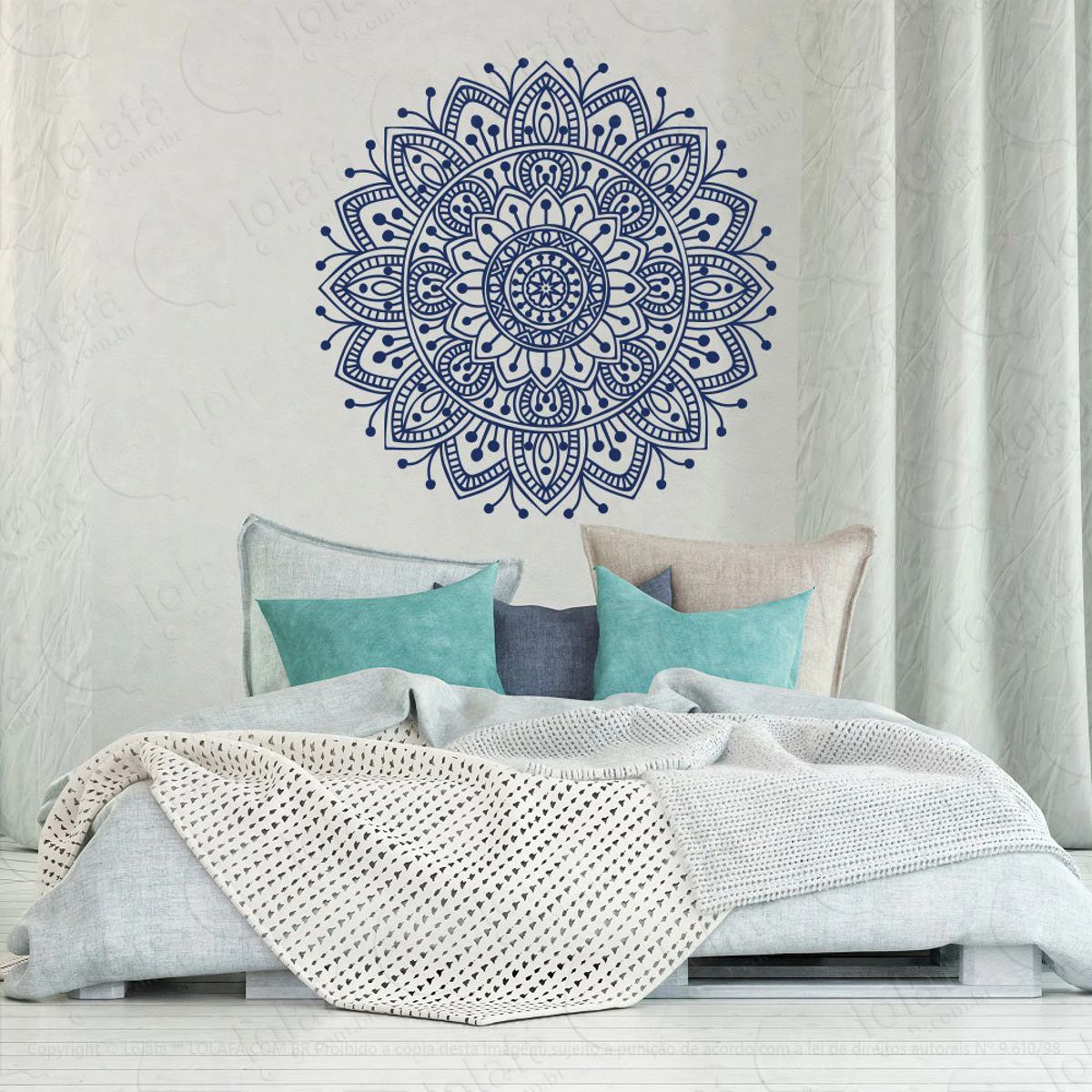 Mandala Da Paz Adesivo de Parede Decorativo para Casa, Quarto, Sala e Vidro Mod:395