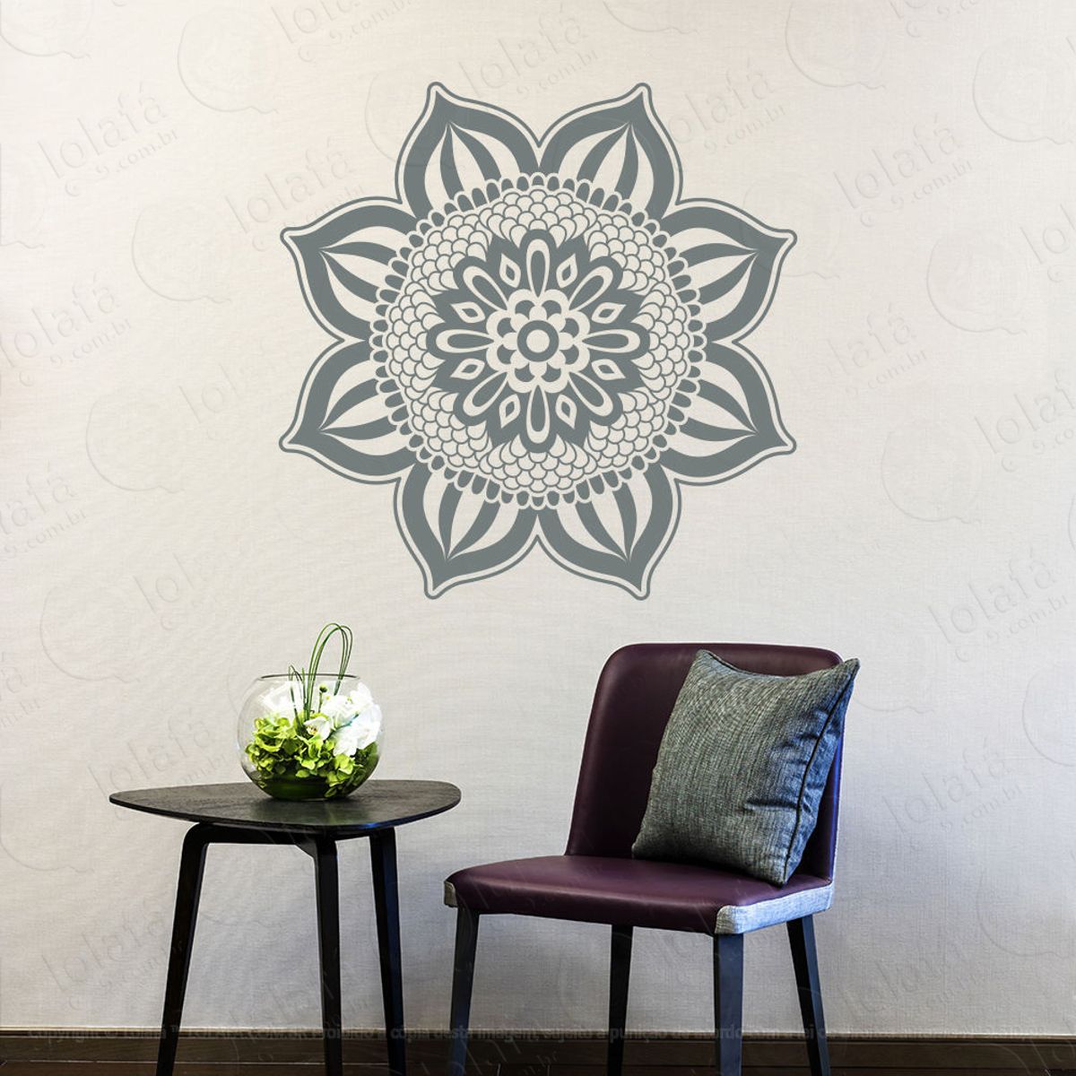 Mandala Para Cultivar Energias Positivas Adesivo de Parede Decorativo para Casa, Quarto, Sala e Vidro Mod:397