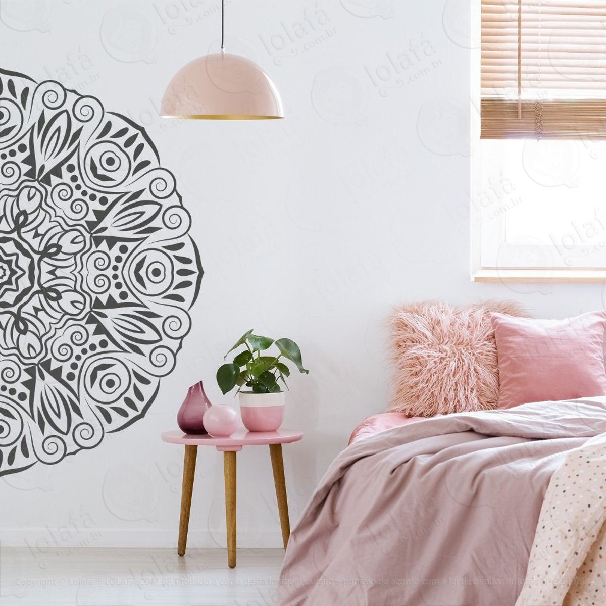 Mandala Para Cultivar a Simplicidade Adesivo de Parede Decorativo para Casa, Quarto, Sala e Vidro Mod:406