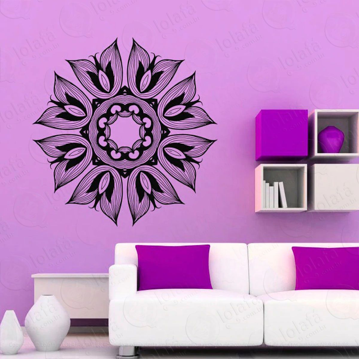 Mandala Da Força Interior Adesivo de Parede Decorativo para Casa, Quarto, Sala e Vidro Mod:408