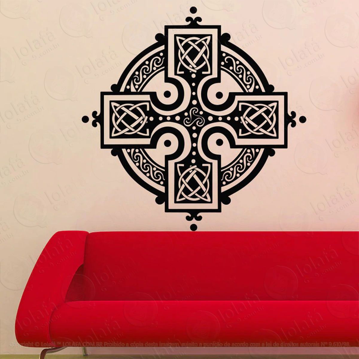 Mandala Céltica para Equilíbrio e Harmonia Adesivo de Parede Decorativo para Casa, Quarto, Sala e Vidro Mod:411