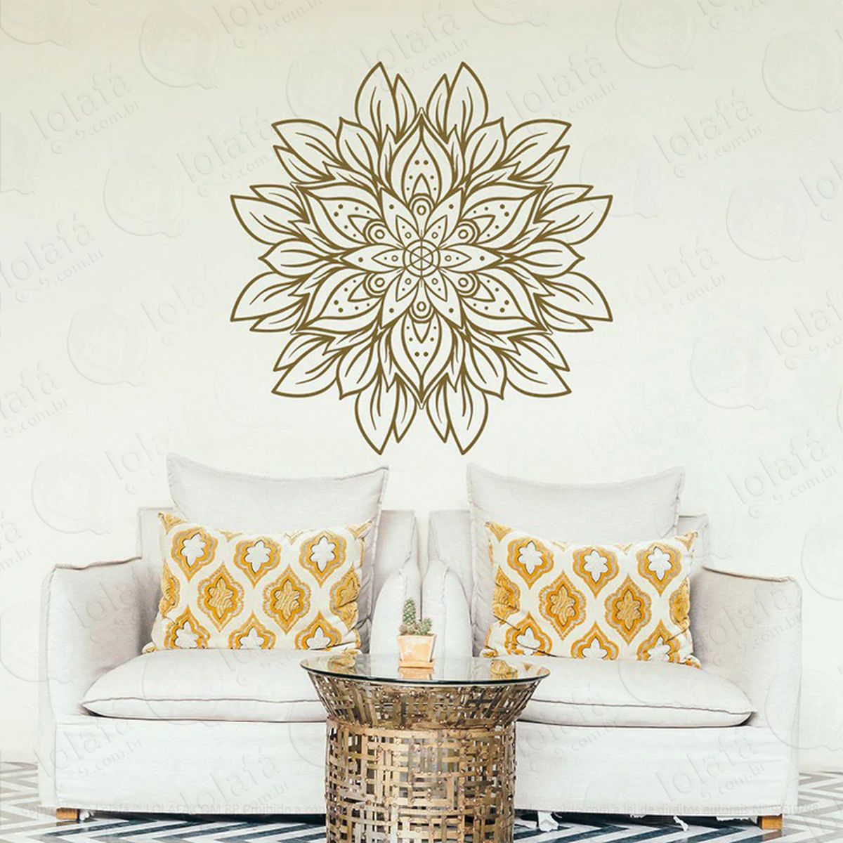 Mandala Para Cultivar a Alegria Adesivo de Parede Decorativo para Casa, Quarto, Sala e Vidro Mod:412