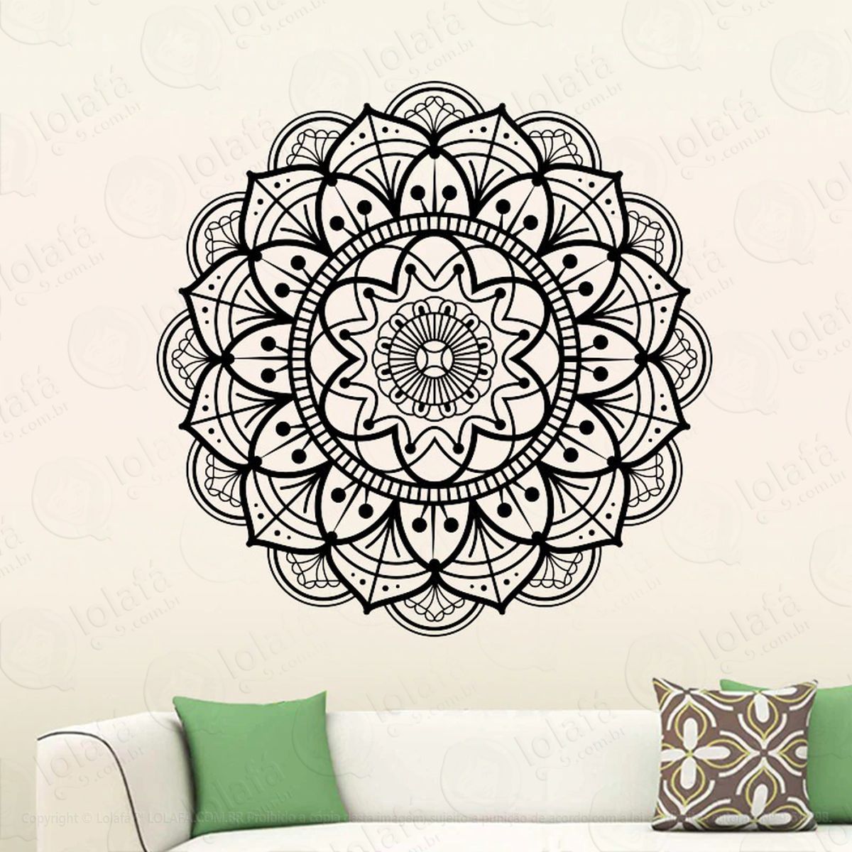 Mandala Para Cultivar a Fé Adesivo de Parede Decorativo para Casa, Quarto, Sala e Vidro Mod:413