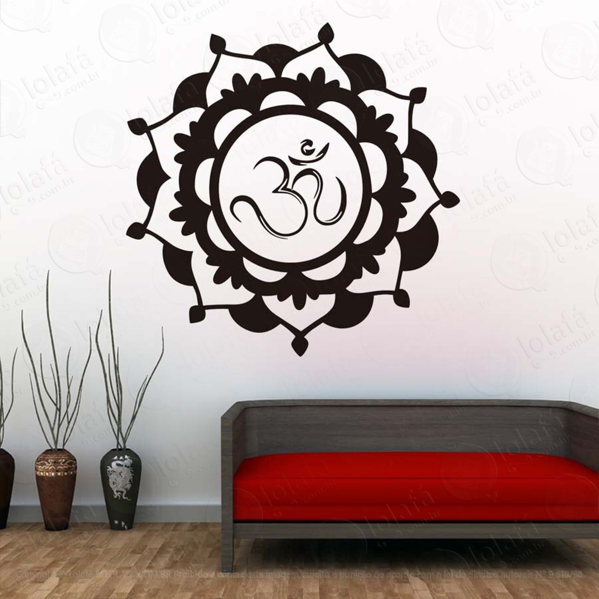 Mandala Para Elevar o desenvolvimento Espiritual Adesivo de Parede Decorativo para Casa, Quarto, Sala e Vidro Mod:414
