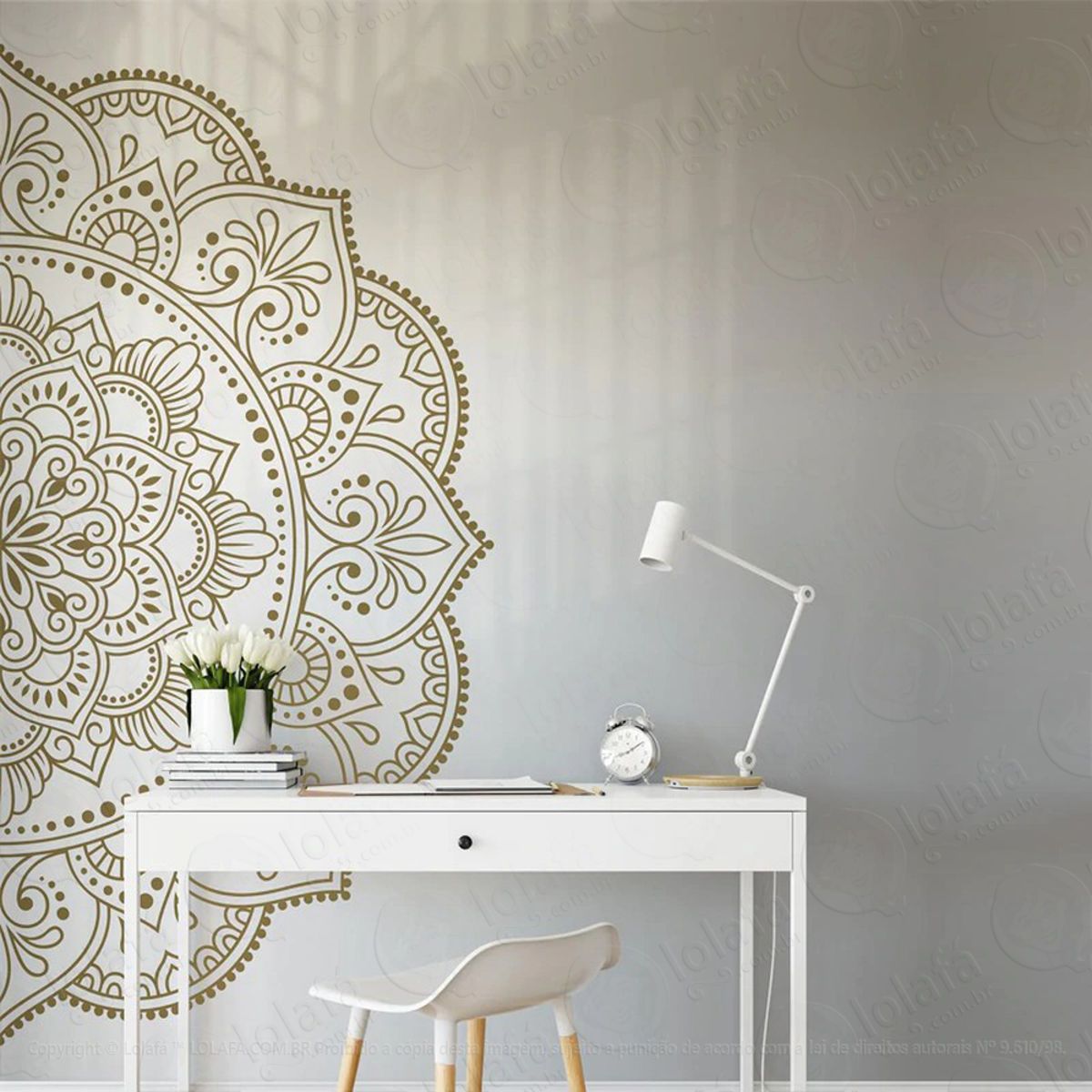 Mandala Para Cultivar o Conhecimento Adesivo de Parede Decorativo para Casa, Quarto, Sala e Vidro Mod:420