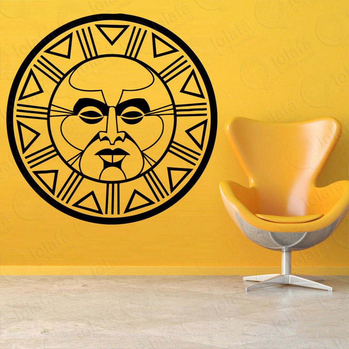 Mandala Totem da Sorte Adesivo de Parede Decorativo para Casa, Quarto, Sala e Vidro Mod:429