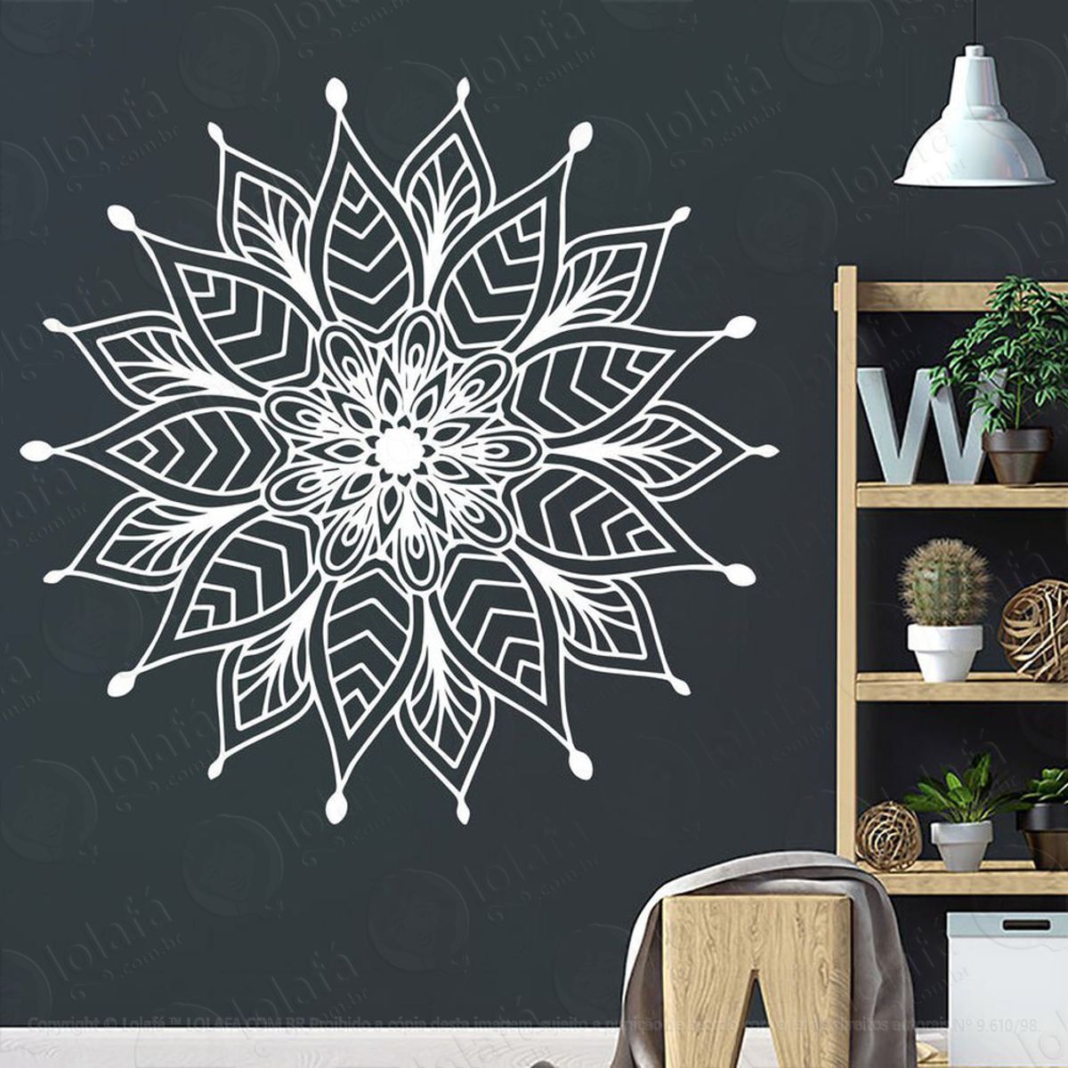 Mandala Para Cultivar a Sabedoria Adesivo de Parede Decorativo para Casa, Quarto, Sala e Vidro Mod:432