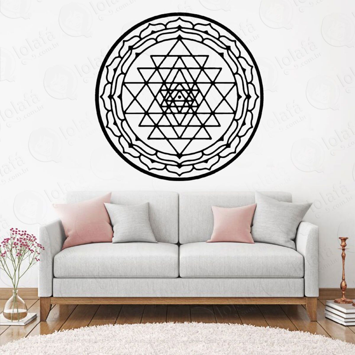 Mandala Para Cultivar a Fé Adesivo de Parede Decorativo para Casa, Quarto, Sala e Vidro Mod:434