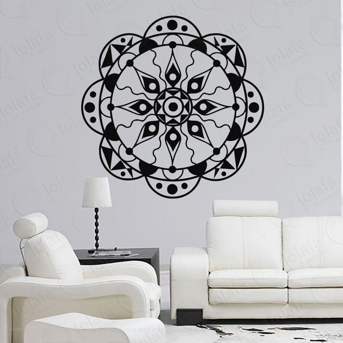 Mandala Para Cultivar a Prosperidade Adesivo de Parede Decorativo para Casa, Quarto, Sala e Vidro Mod:435