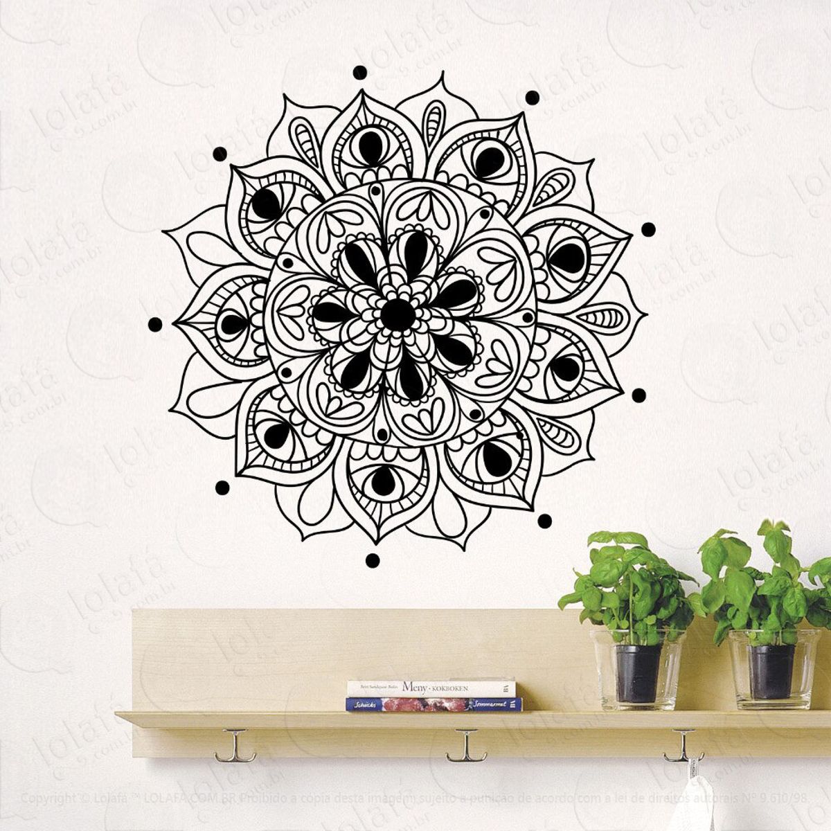 Mandala Para Cultivar o Otimismo Adesivo de Parede Decorativo para Casa, Quarto, Sala e Vidro Mod:437