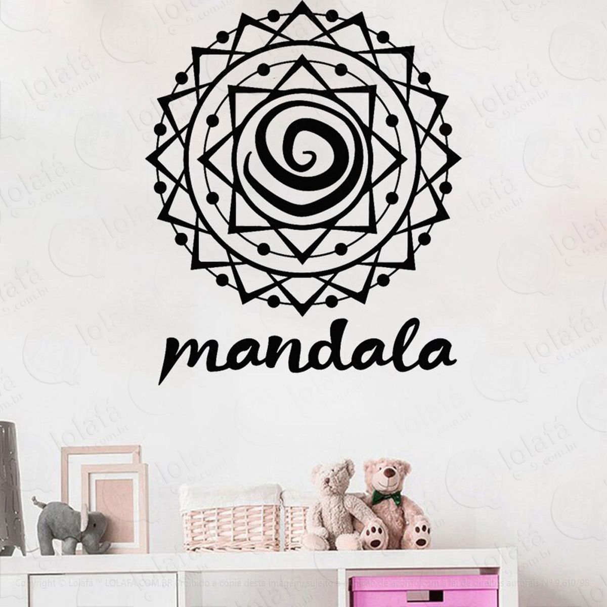Mandala Para Proteção da Família Adesivo de Parede Decorativo para Casa, Quarto, Sala e Vidro Mod:440