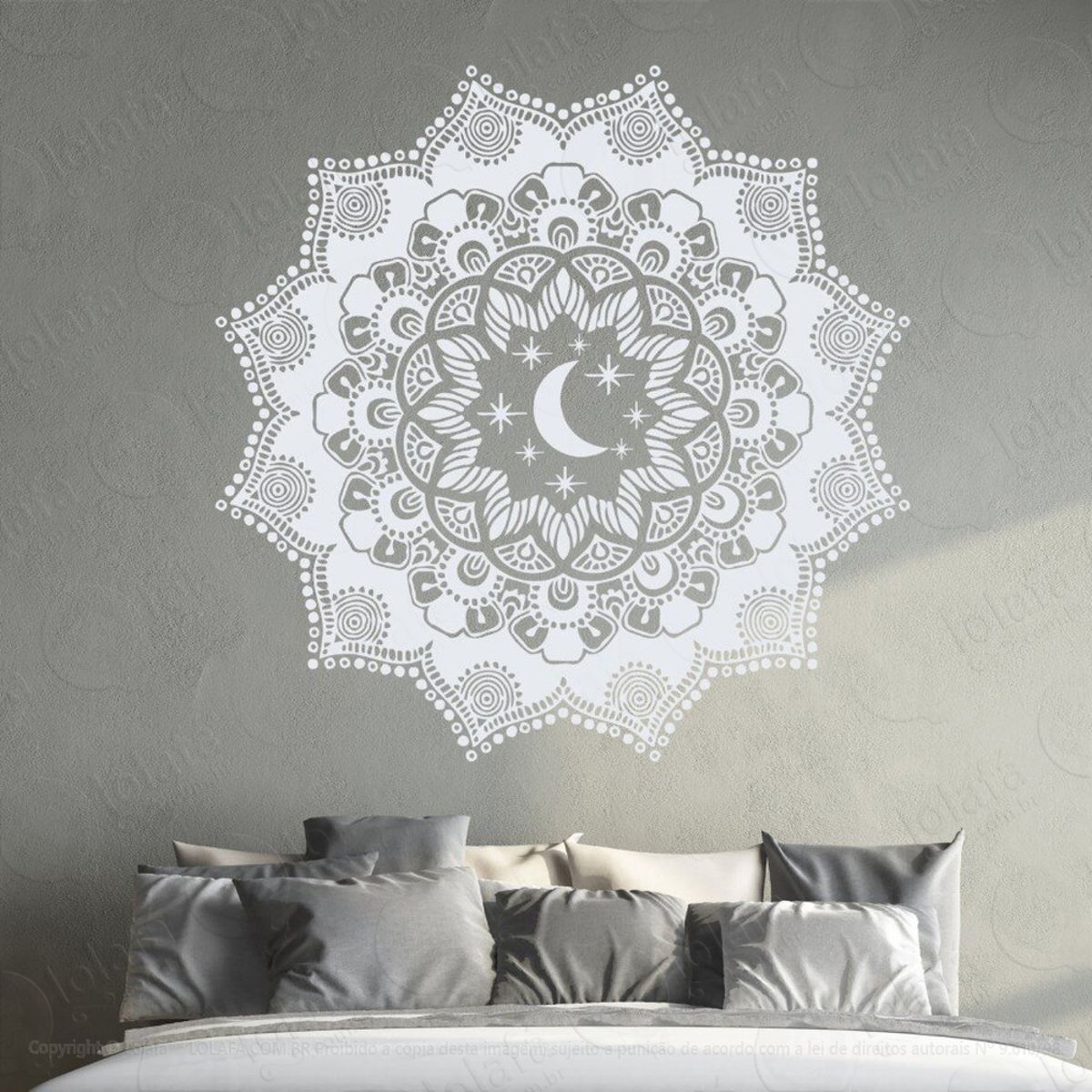 Mandala Para Cultivar Bons Sonhos Adesivo de Parede Decorativo para Casa, Quarto, Sala e Vidro Mod:441