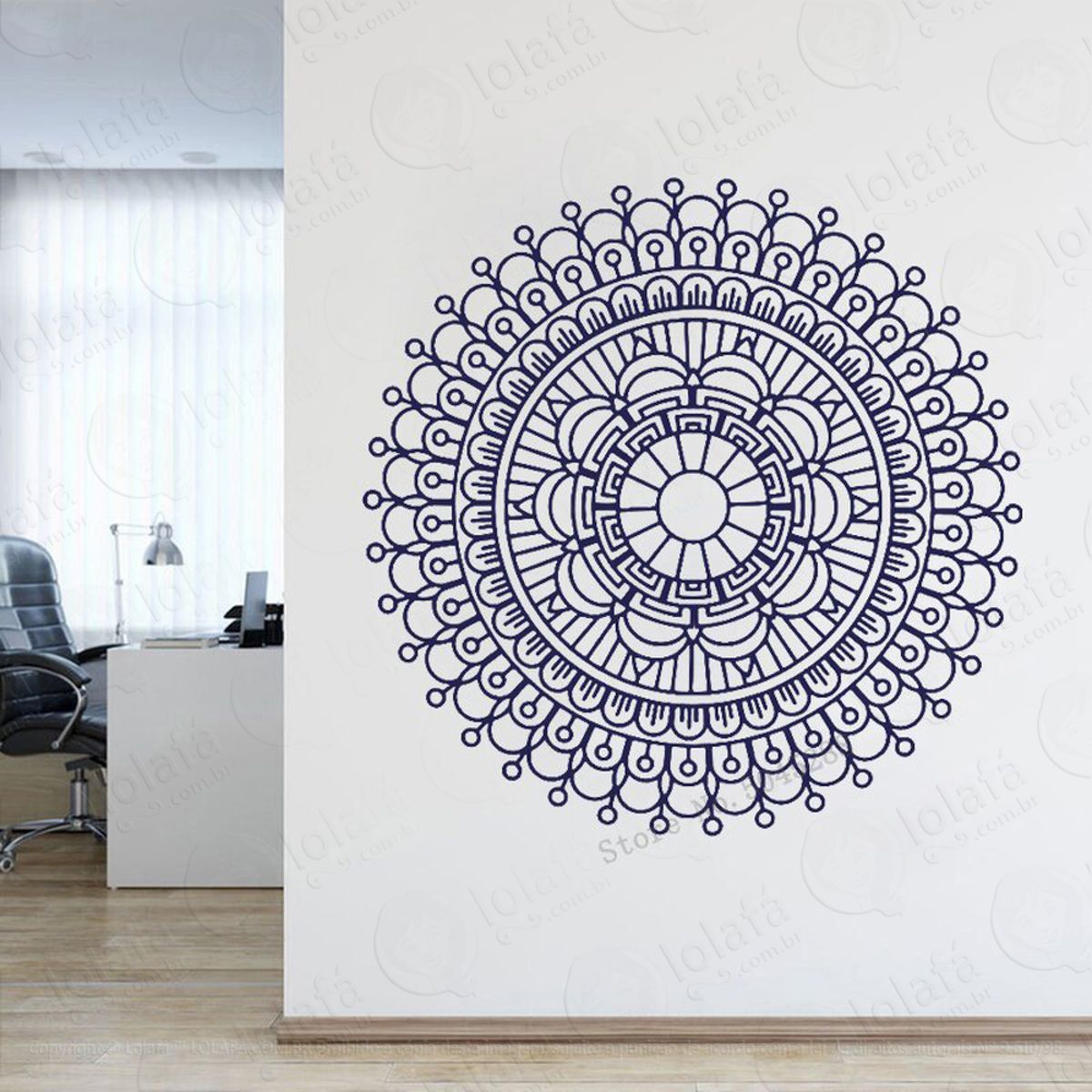 Mandala Para Cultivar a Confiança Adesivo de Parede Decorativo para Casa, Quarto, Sala e Vidro Mod:442