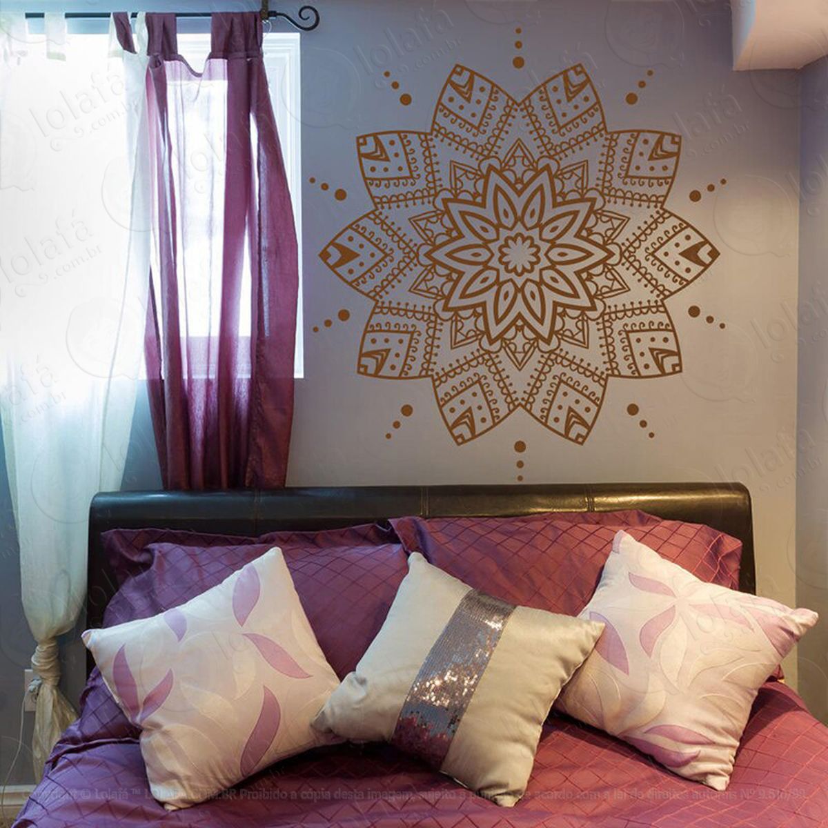 Mandala Para Paz Interior Adesivo de Parede Decorativo para Casa, Quarto, Sala e Vidro Mod:445