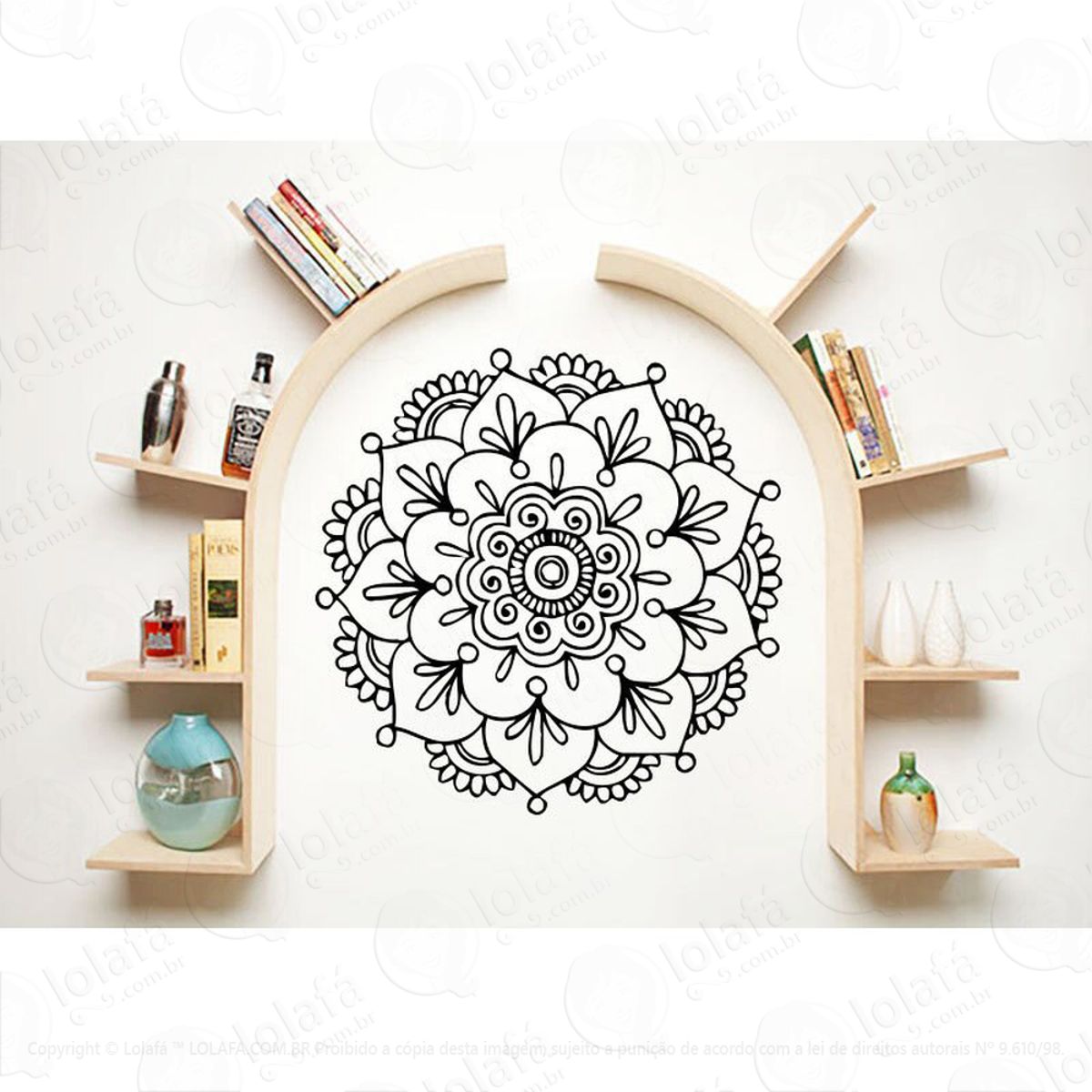 Mandala Para Cultivar a Esperança Adesivo de Parede Decorativo para Casa, Quarto, Sala e Vidro Mod:446