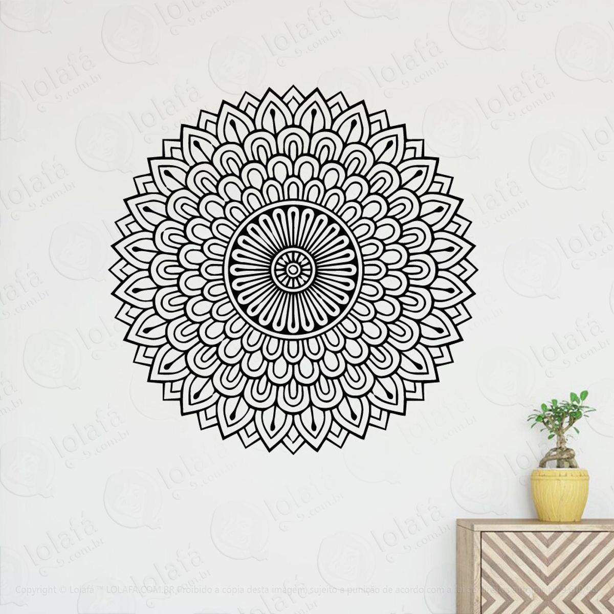 Mandala Para Cultivar a Paciência Adesivo de Parede Decorativo para Casa, Quarto, Sala e Vidro Mod:449