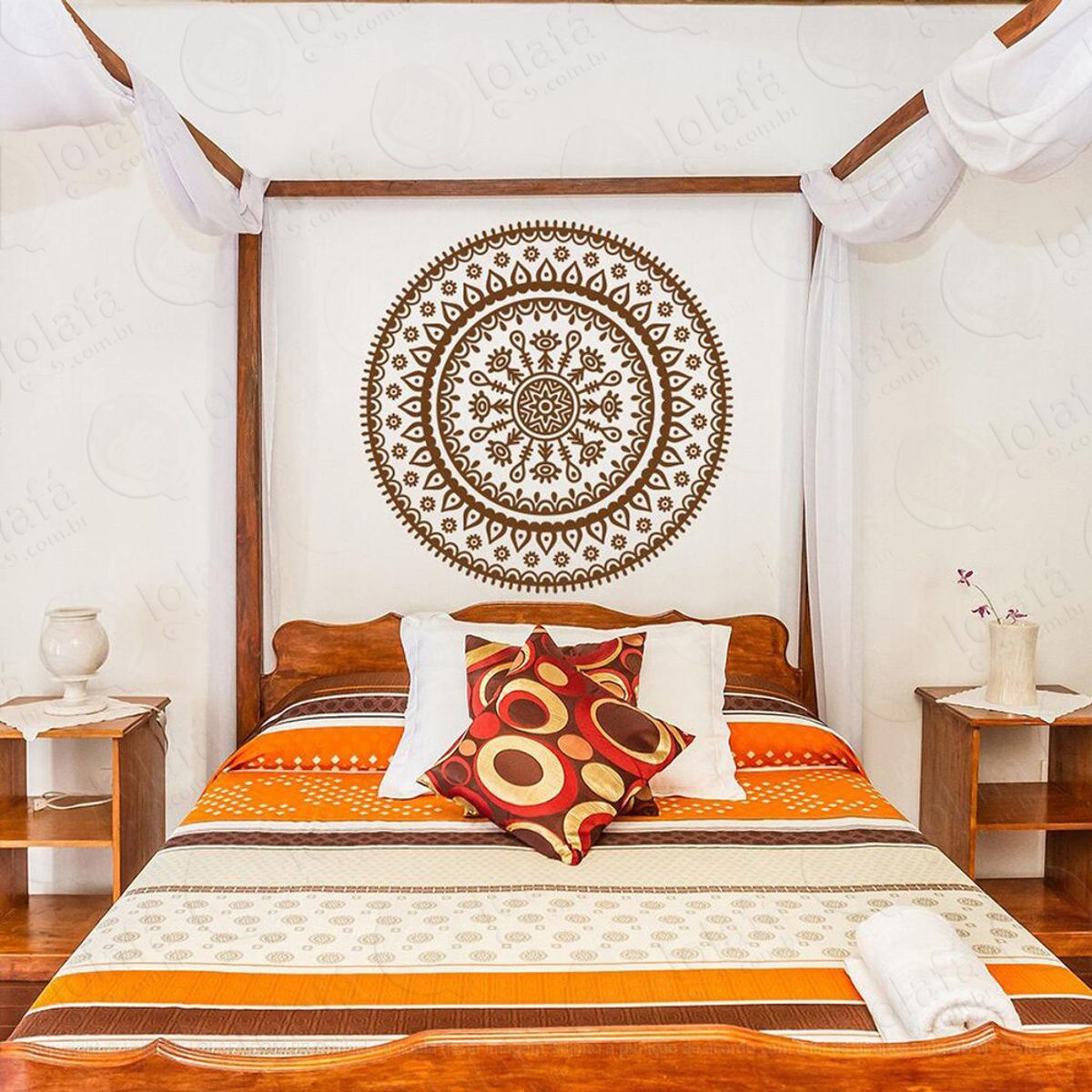 Mandala Para Cultivar Bons Sonhos Adesivo de Parede Decorativo para Casa, Quarto, Sala e Vidro Mod:450