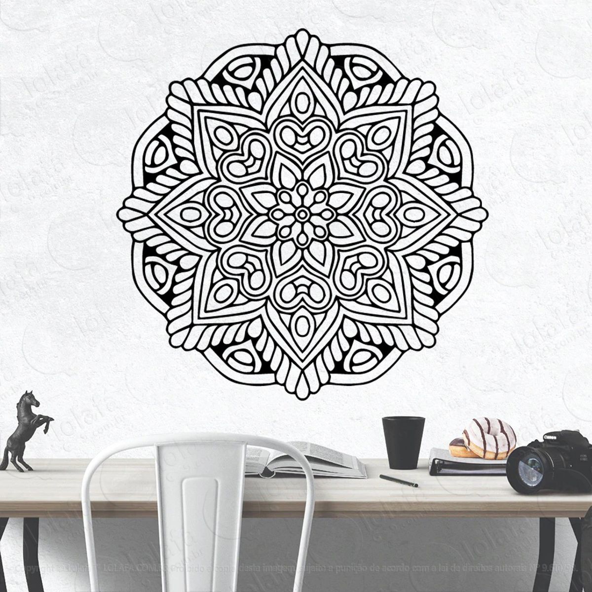 Mandala Para Foco no Objetivo Adesivo de Parede Decorativo para Casa, Quarto, Sala e Vidro Mod:459