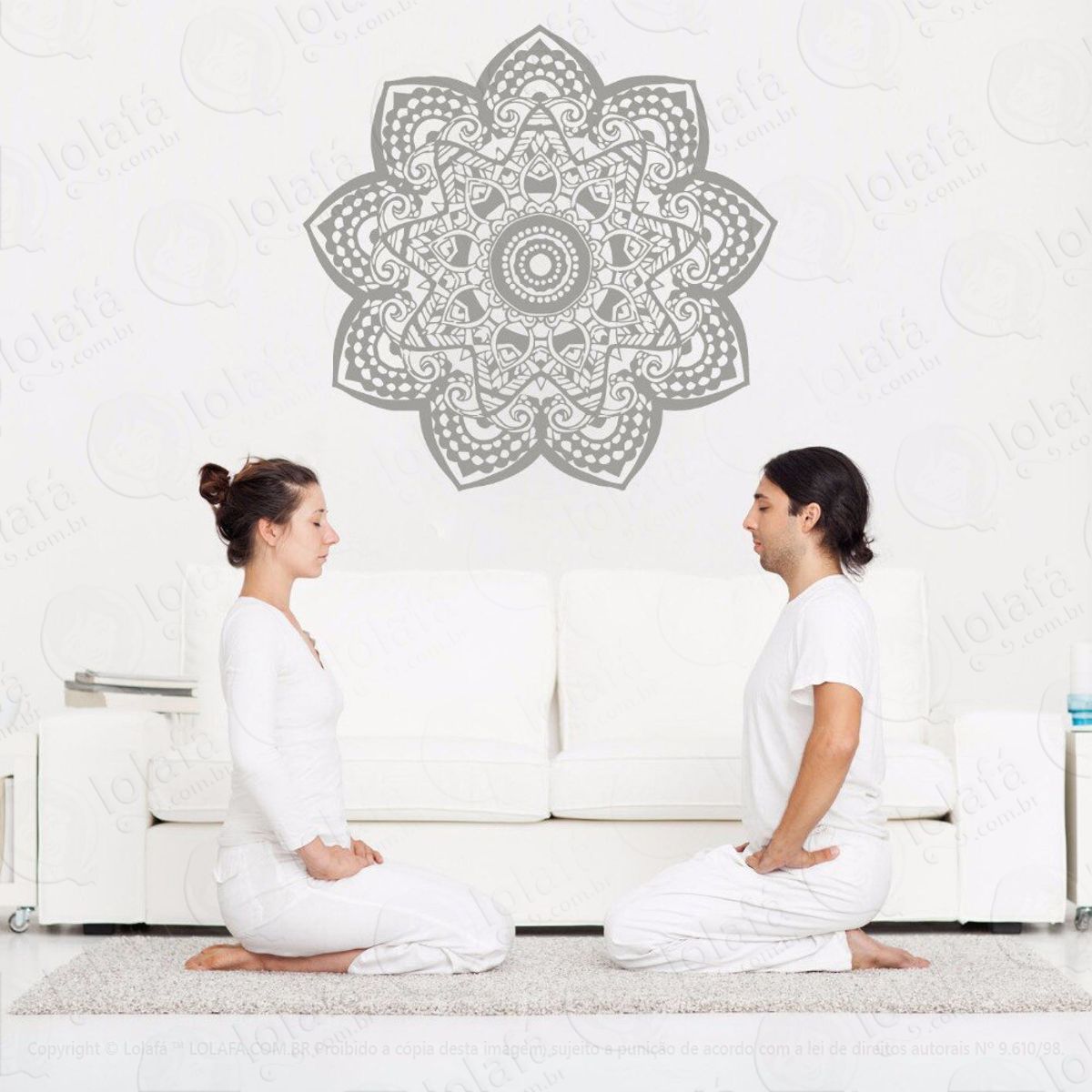 Mandala Da Meditação Adesivo de Parede Decorativo para Casa, Quarto, Sala e Vidro Mod:461