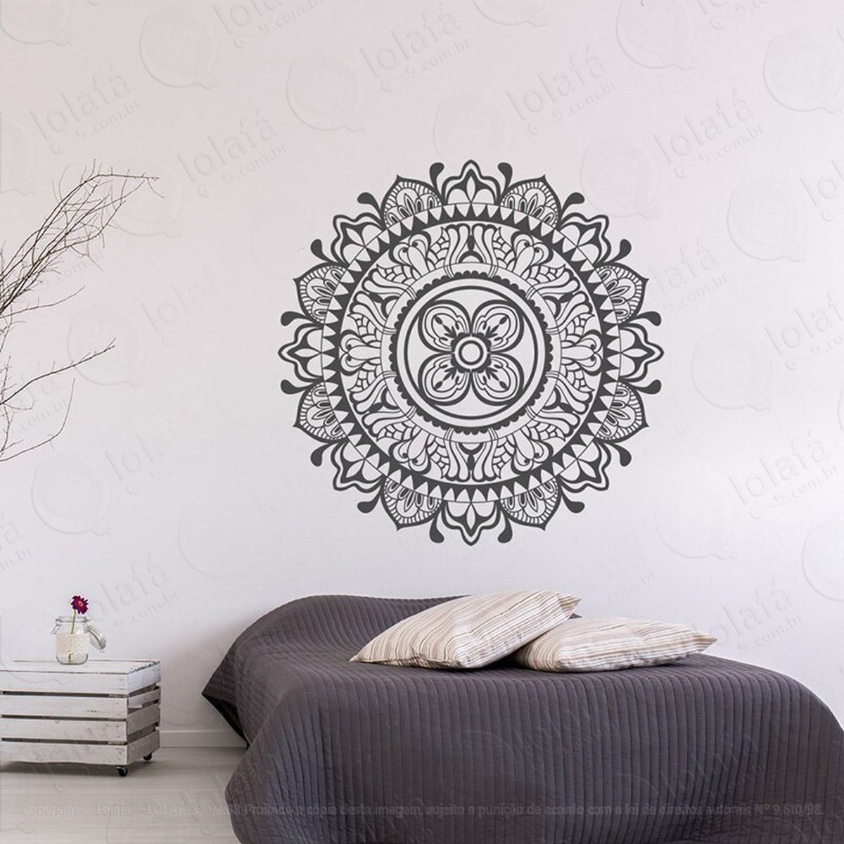Mandala Da Harmonia Adesivo de Parede Decorativo para Casa, Quarto, Sala e Vidro Mod:463