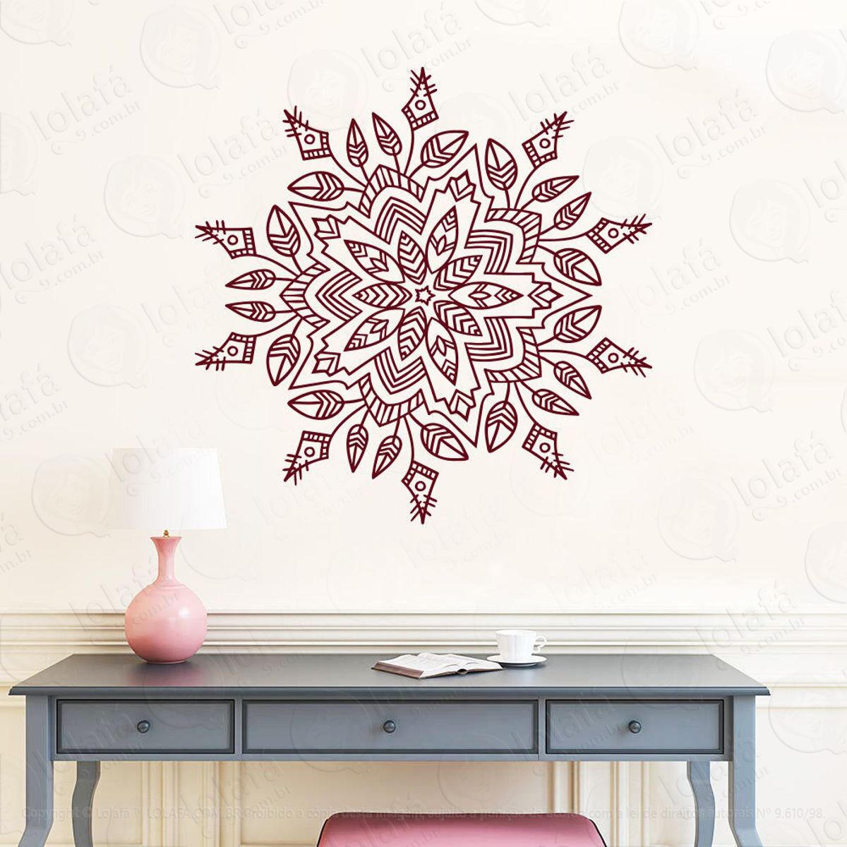 Mandala Do Conhecimento Adesivo de Parede Decorativo para Casa, Quarto, Sala e Vidro Mod:465