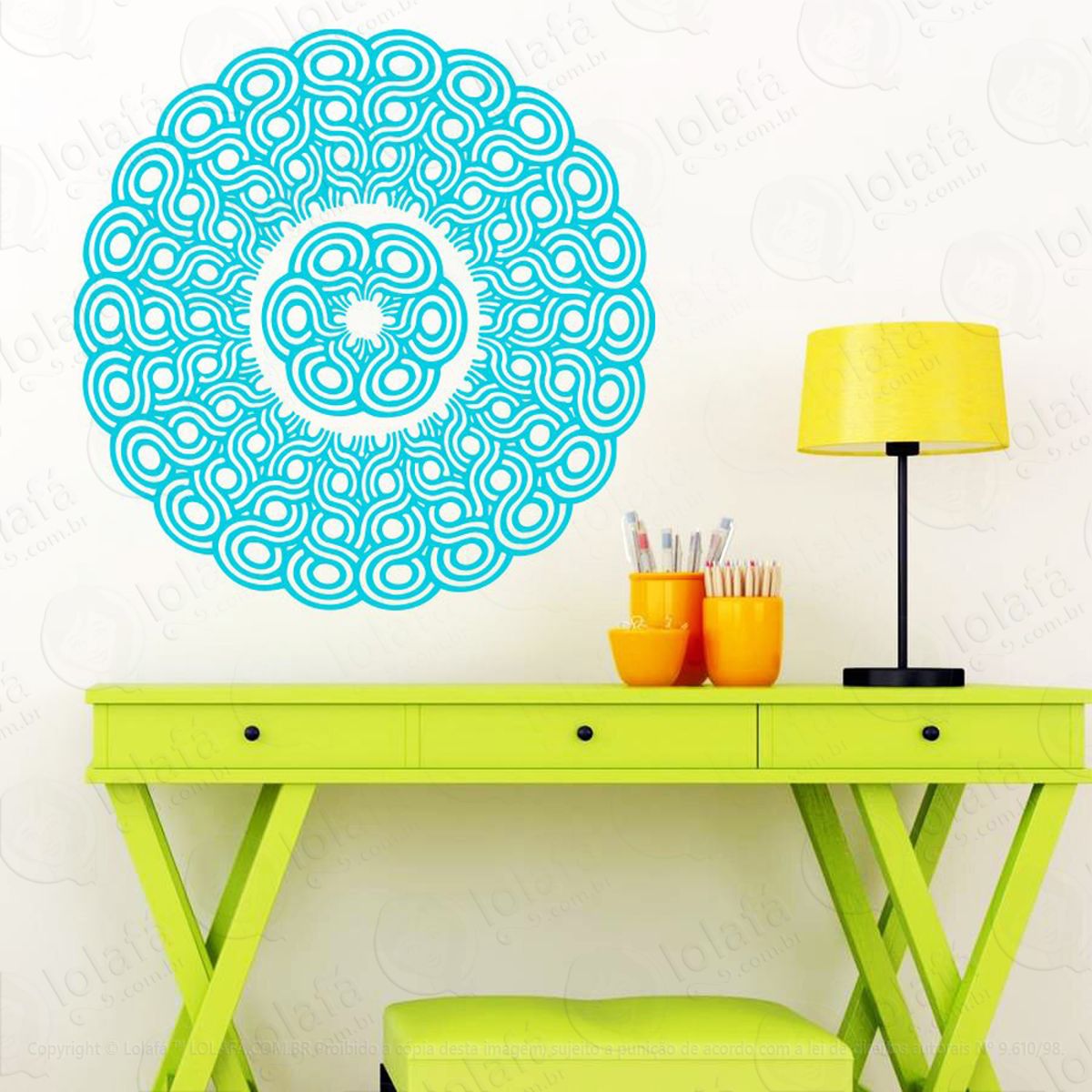 Mandala Para Filtrar as Energias Negativas Adesivo de Parede Decorativo para Casa, Quarto, Sala e Vidro Mod:466