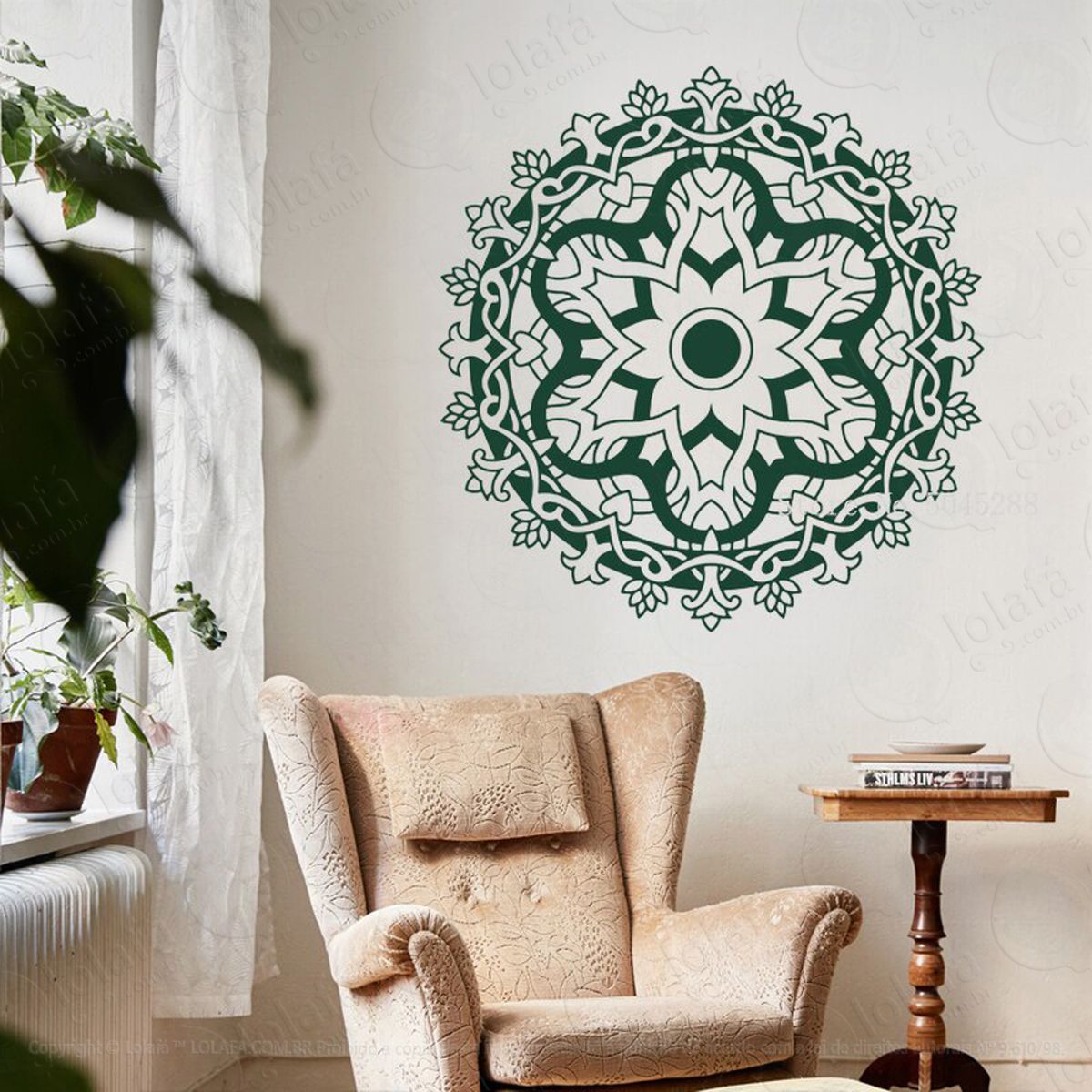 Mandala Para Equilíbrio no Amor Adesivo de Parede Decorativo para Casa, Quarto, Sala e Vidro Mod:467