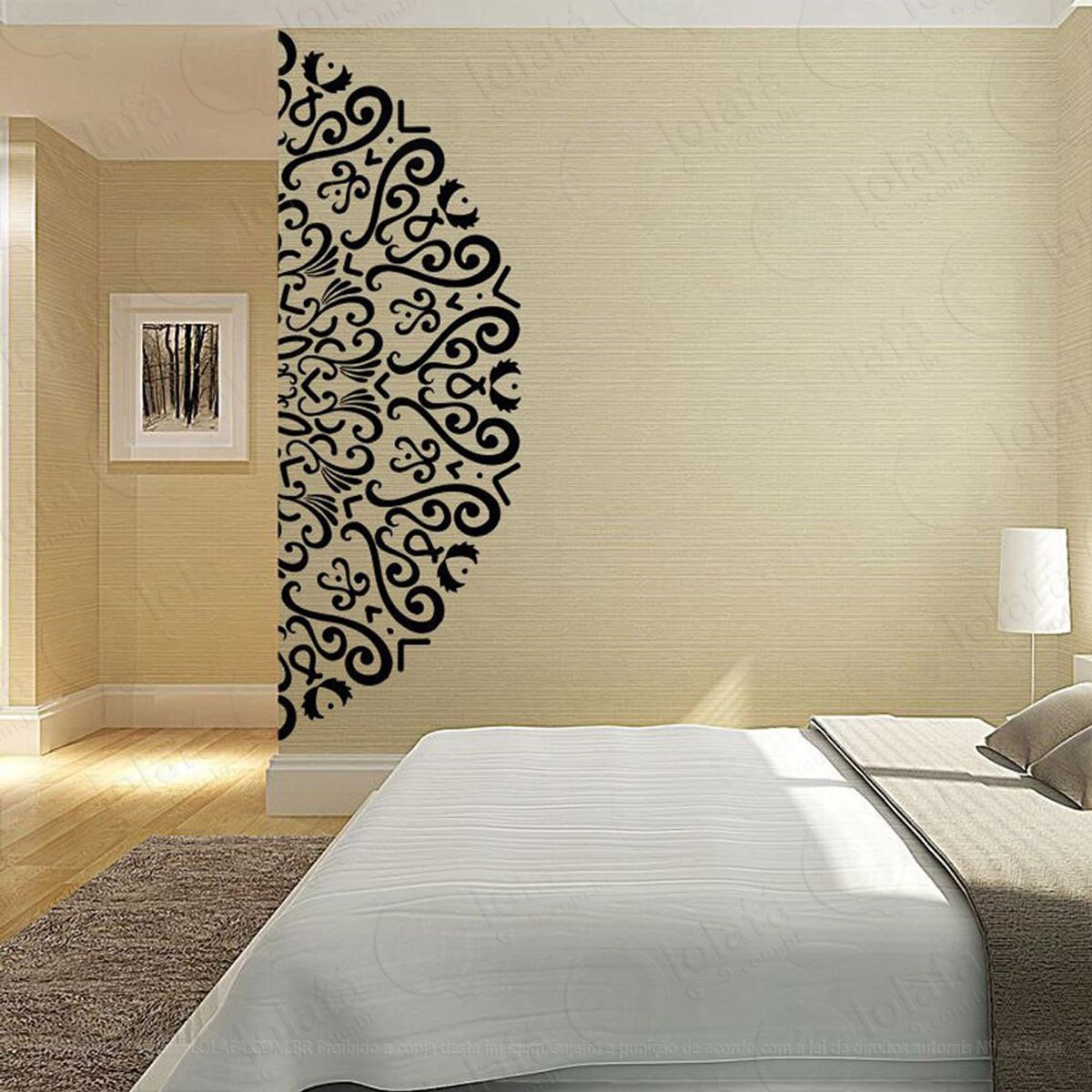 Mandala Para Recomeçar com Sabedoria Adesivo de Parede Decorativo para Casa, Quarto, Sala e Vidro Mod:469